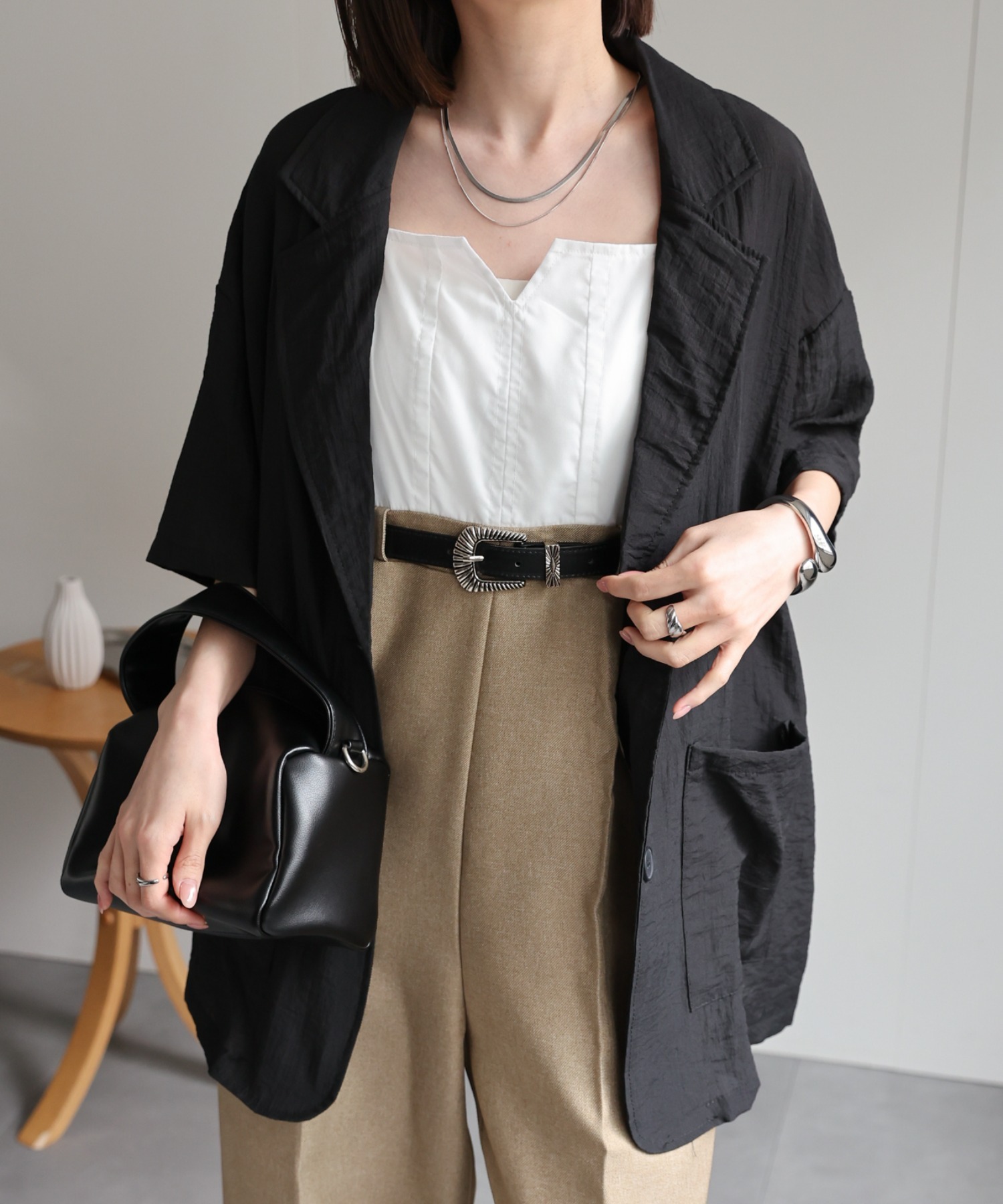 model：162cm 着用サイズ：F