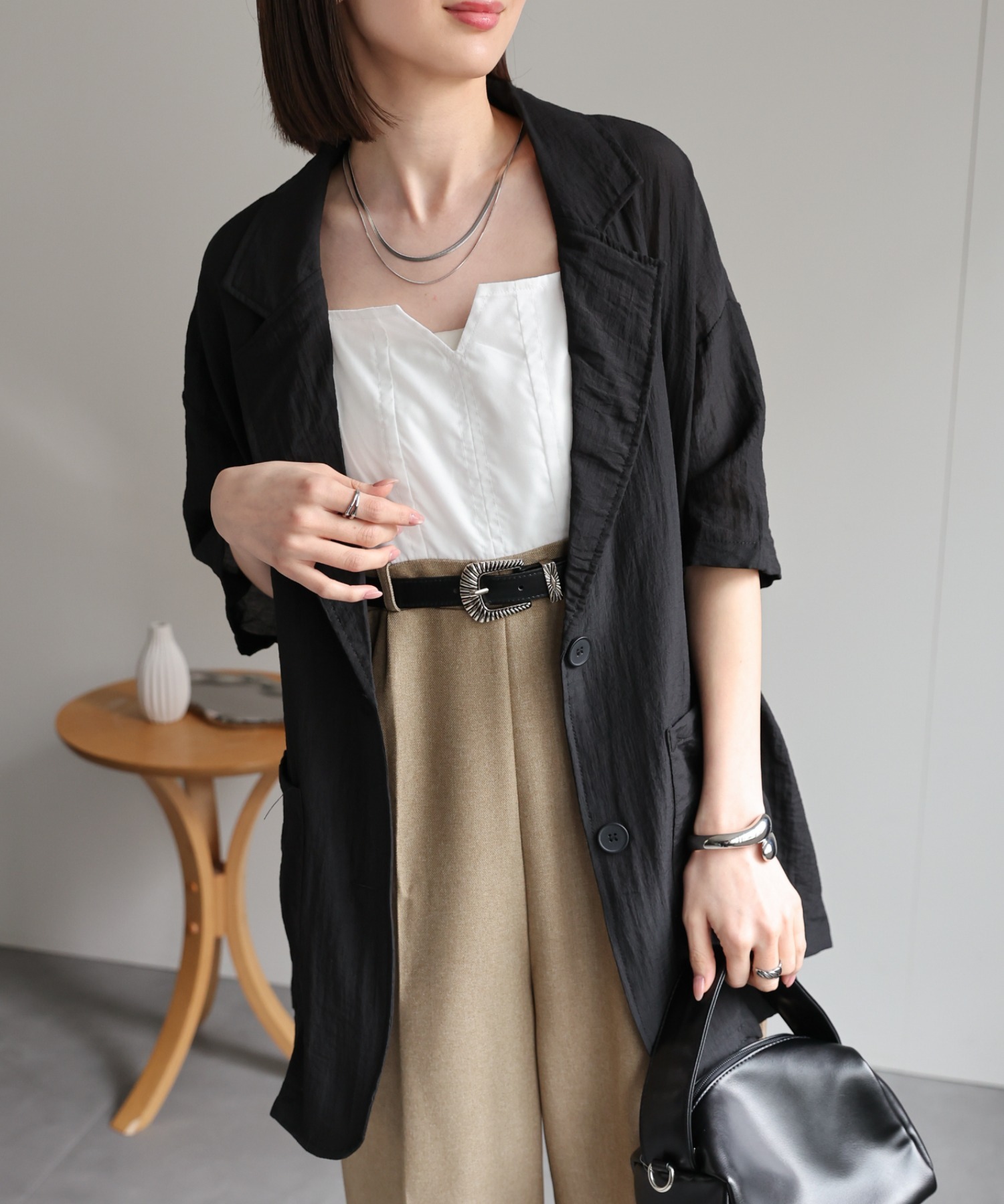 model：162cm 着用サイズ：F