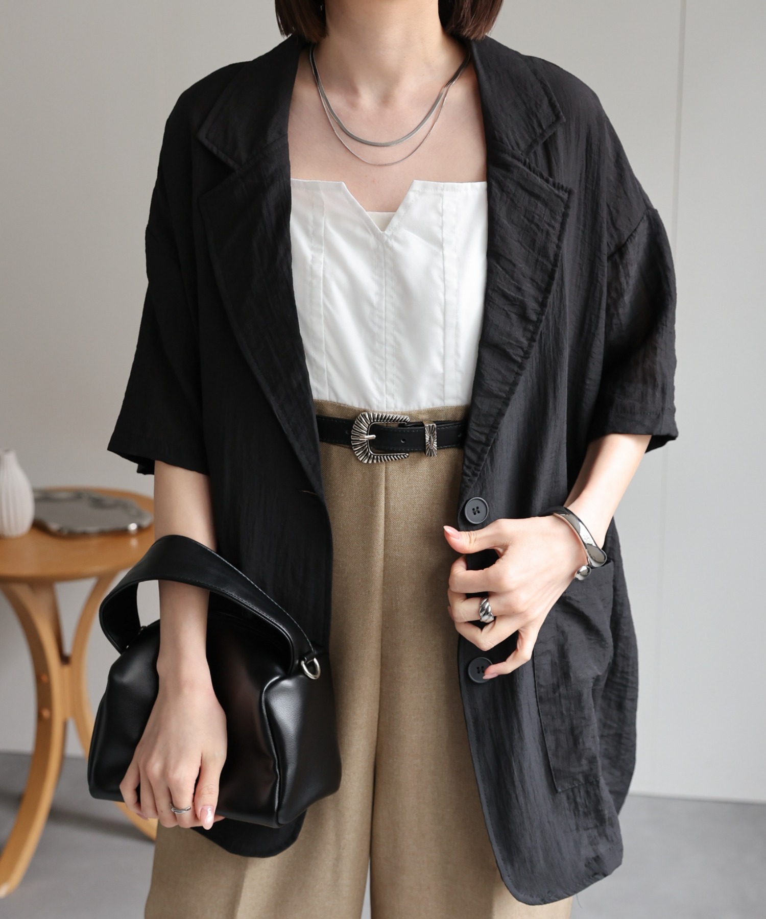 model：162cm 着用サイズ：F