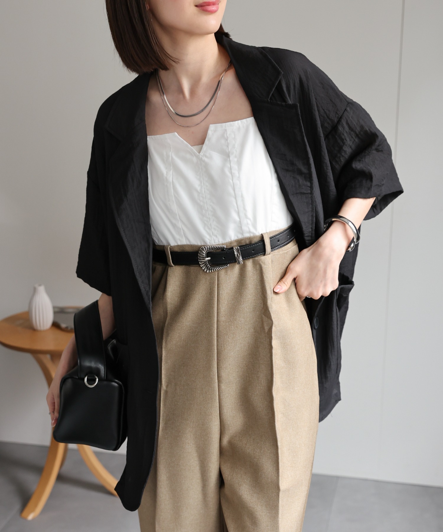 model：162cm 着用サイズ：F