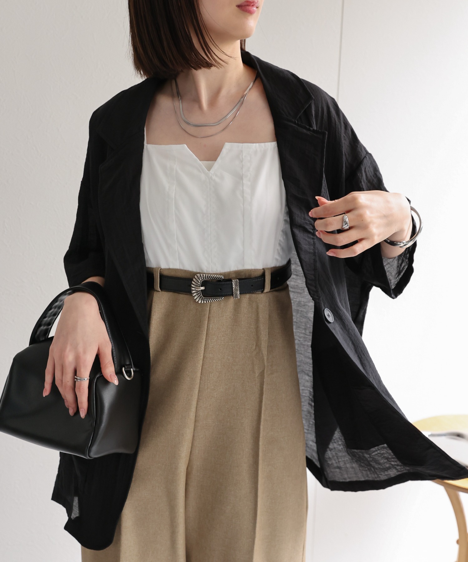 model：162cm 着用サイズ：F