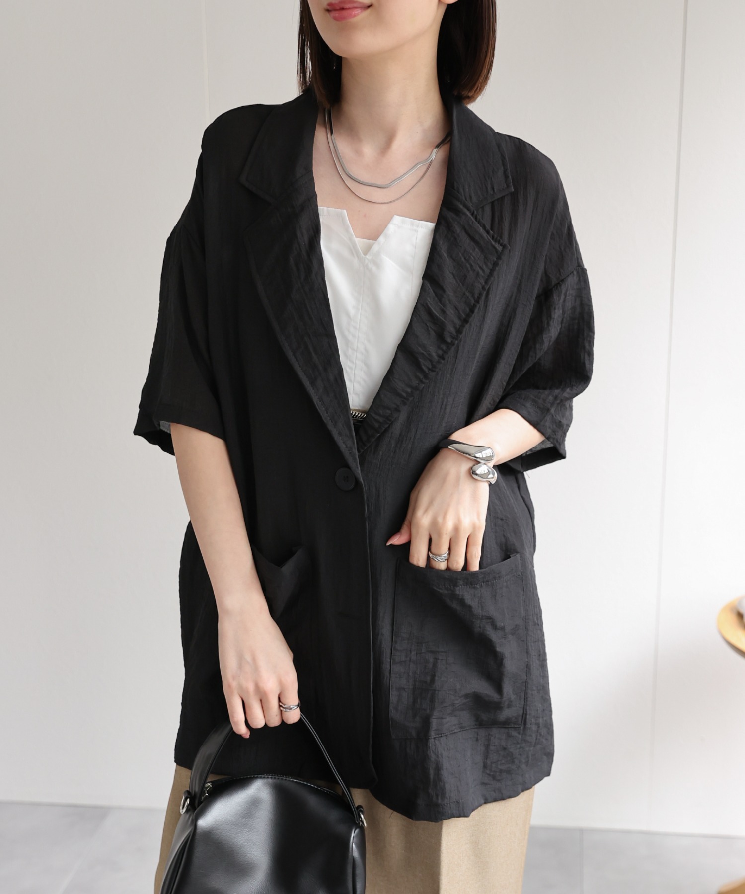 model：162cm 着用サイズ：F