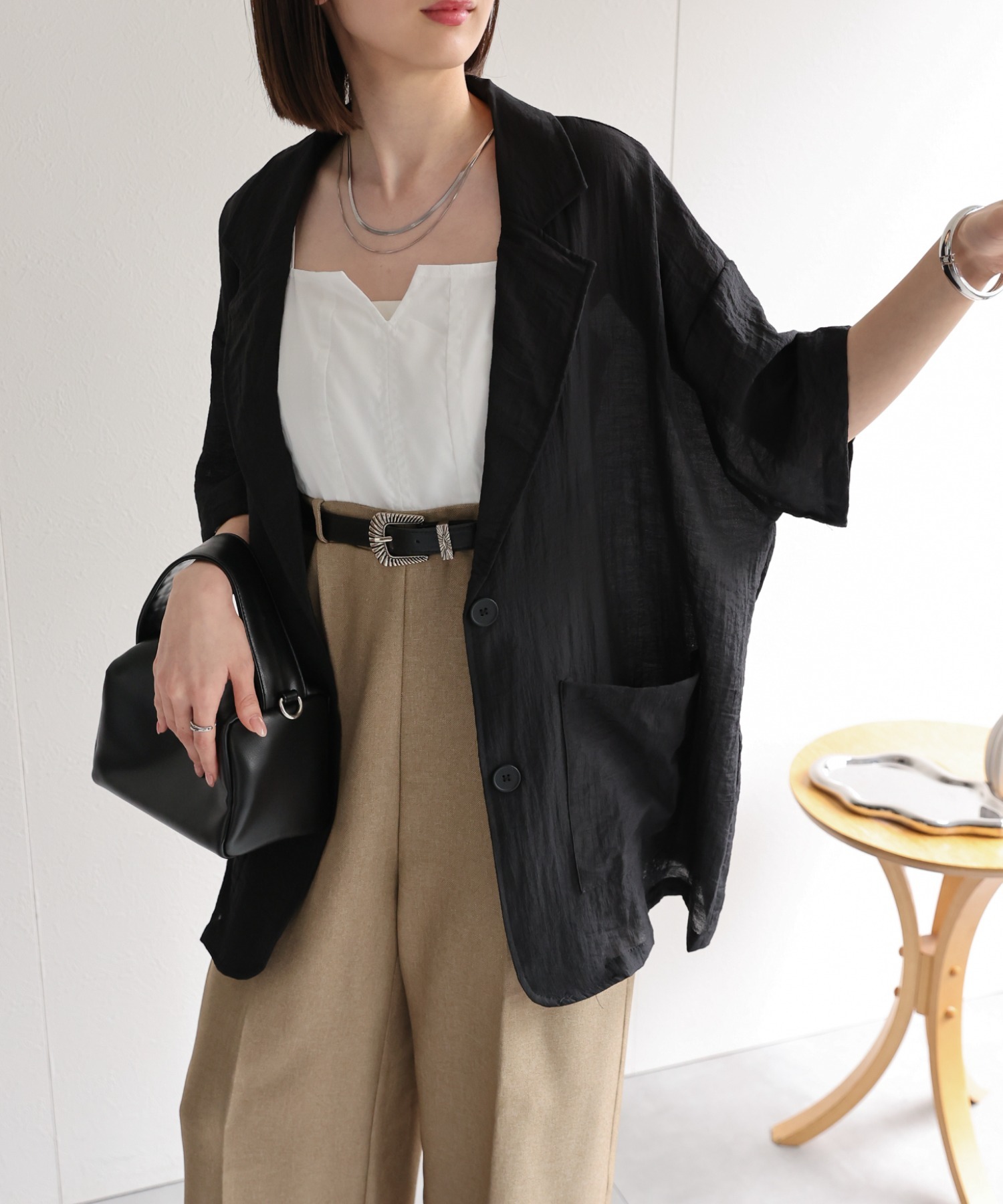 model：162cm 着用サイズ：F