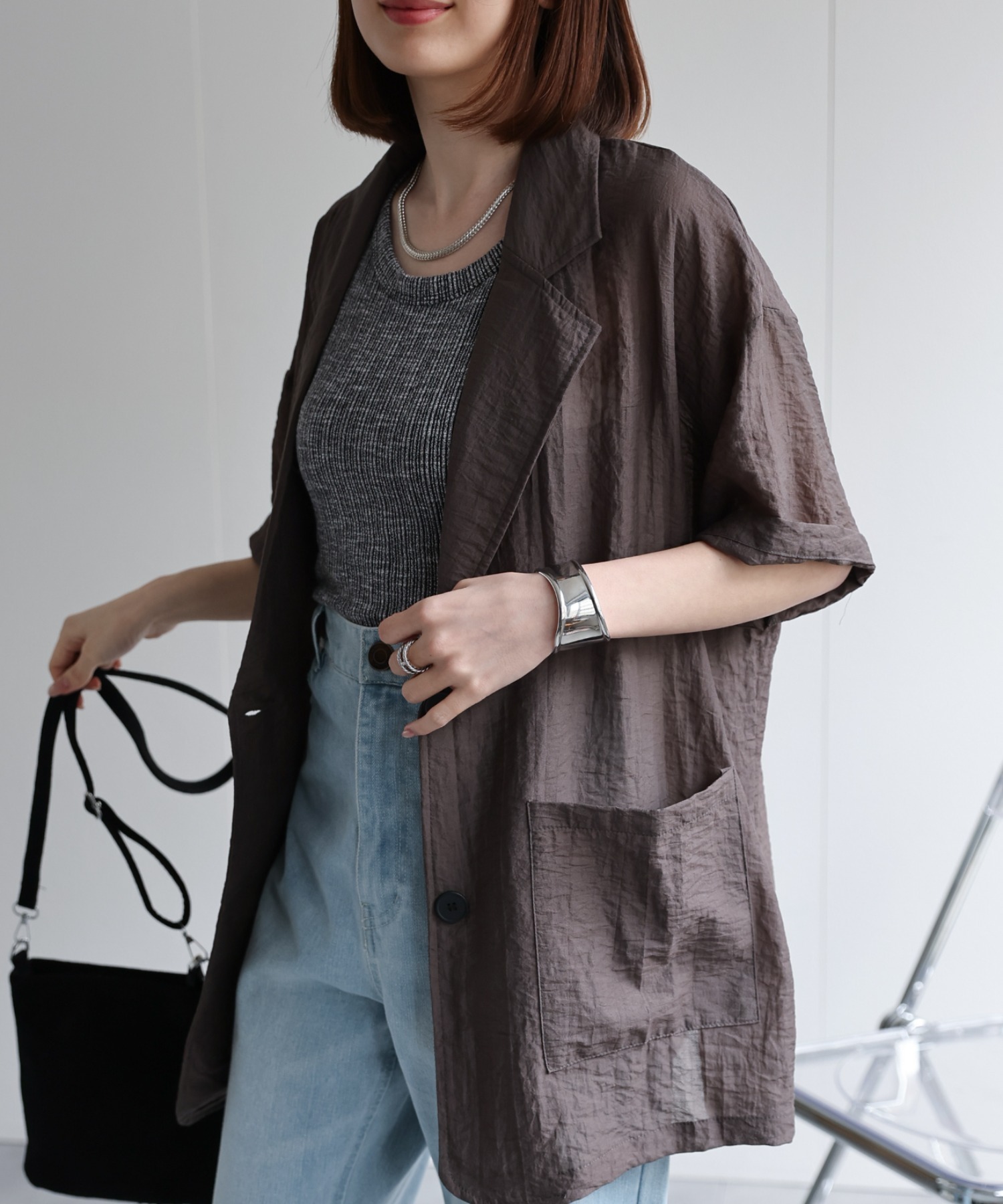 model：162cm 着用サイズ：F