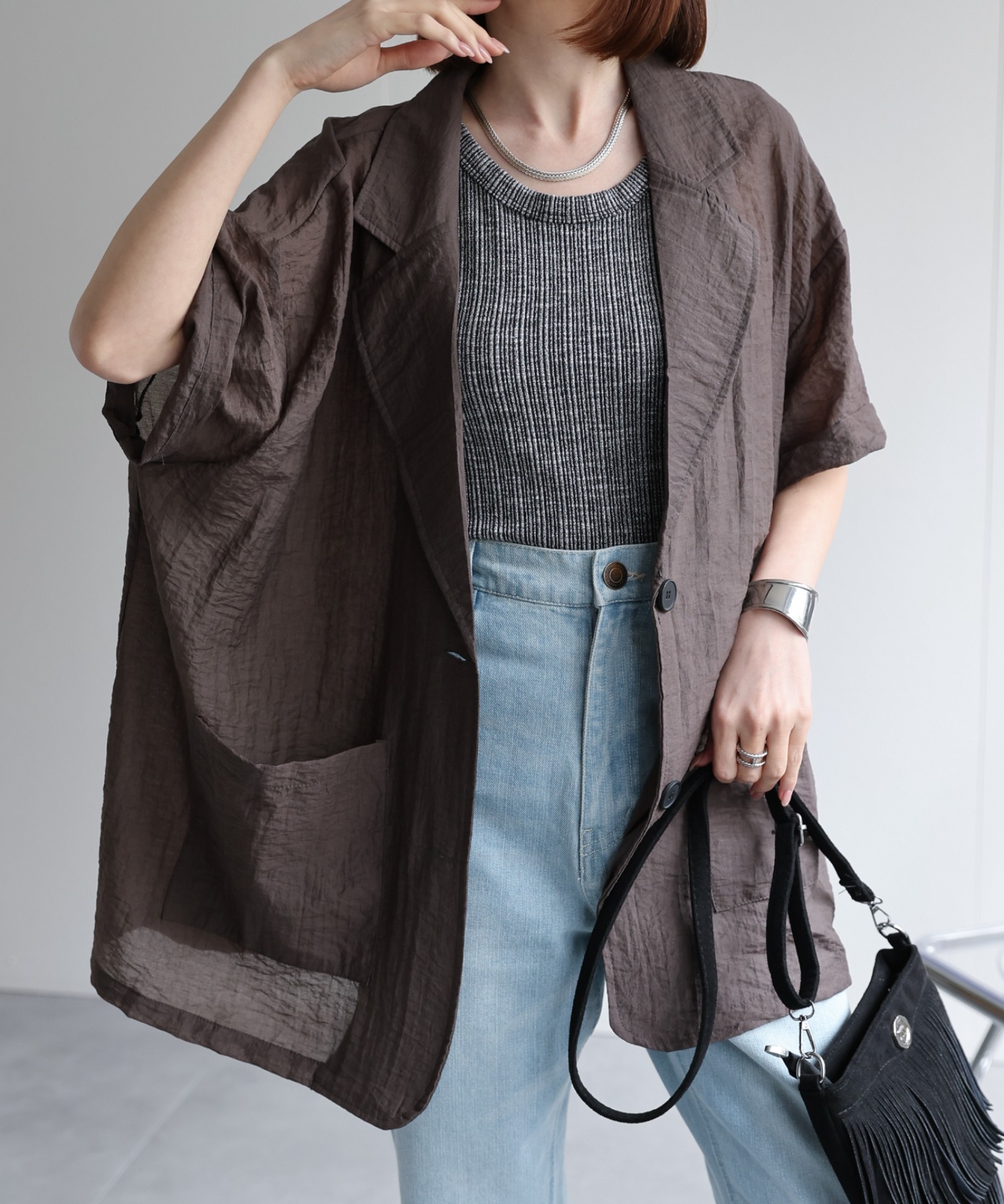 model：162cm 着用サイズ：F