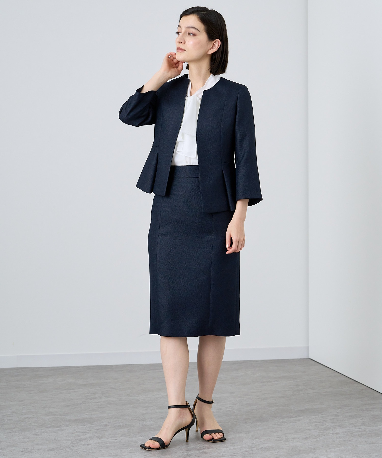 リネン調バスケットペプラム ジャケット 美品✨23SS アナイ リネン調