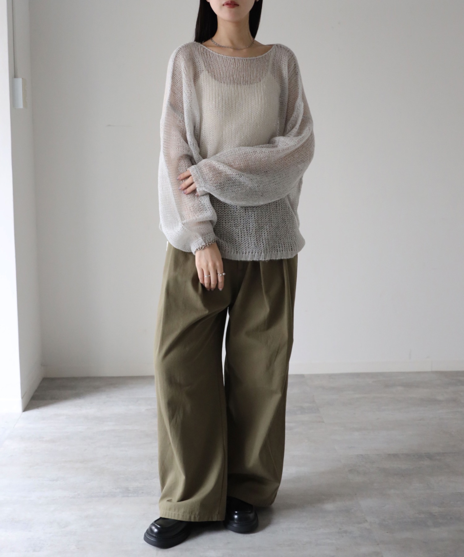 model：164cm. 着用サイズ：FREE