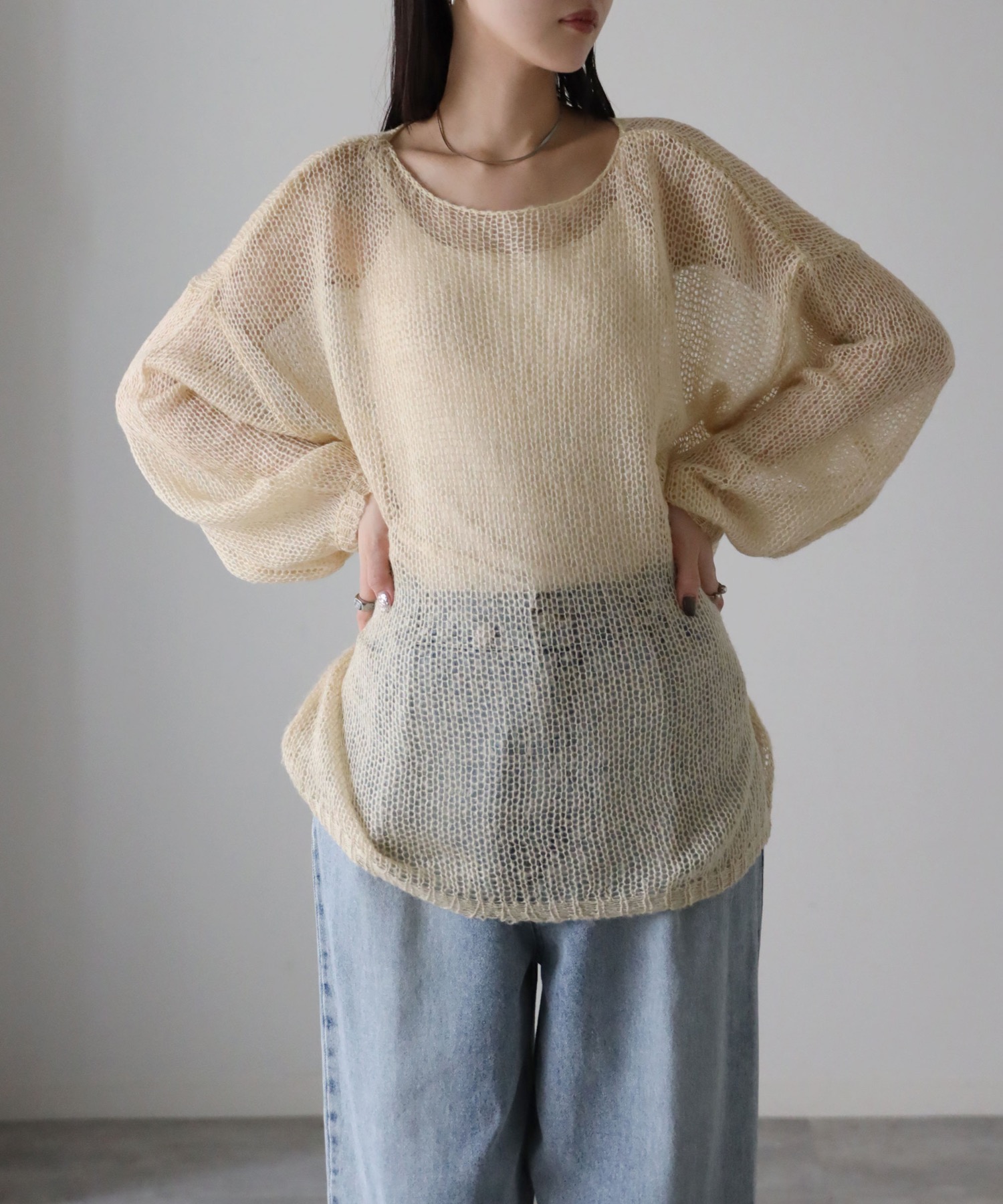 model：164cm. 着用サイズ：FREE