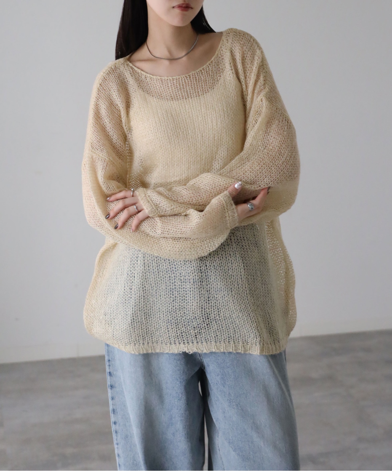 model：164cm. 着用サイズ：FREE
