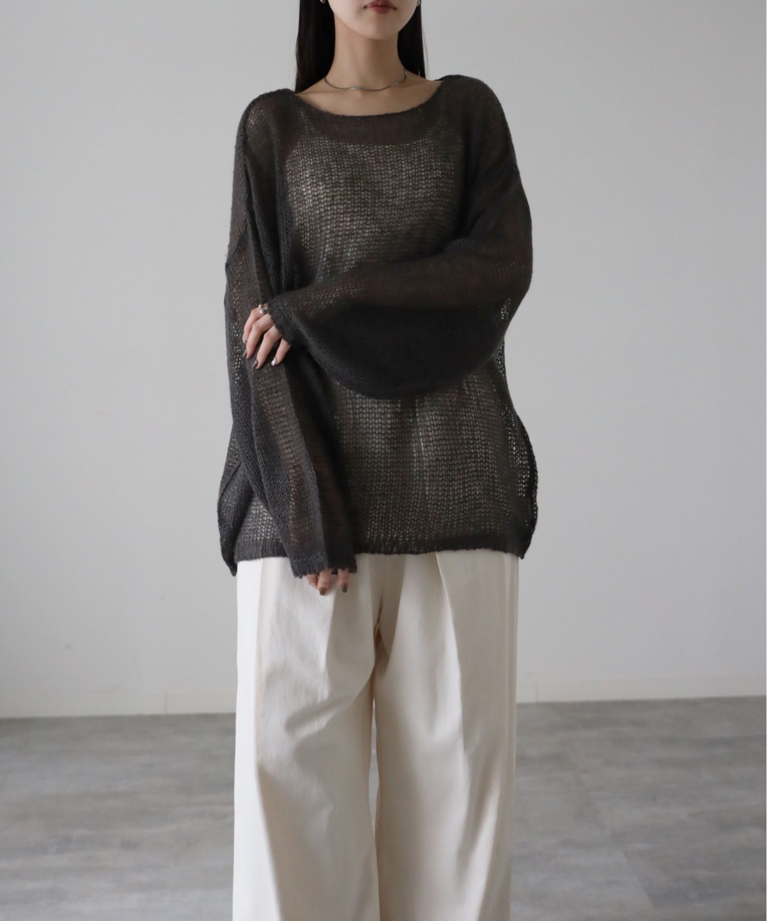 model：164cm. 着用サイズ：FREE