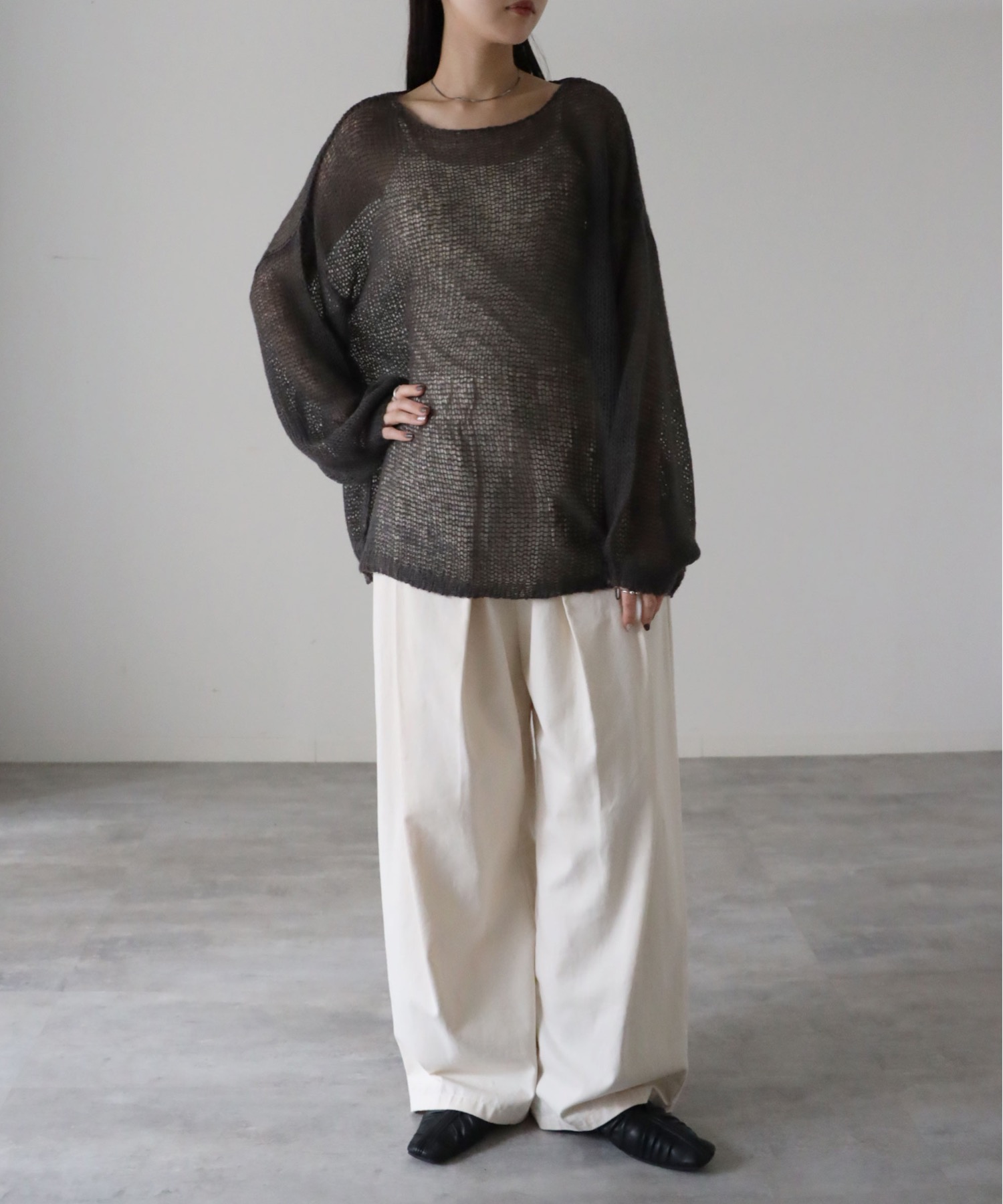 model：164cm. 着用サイズ：FREE