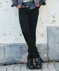 ブラックSデニムスリムパンツ