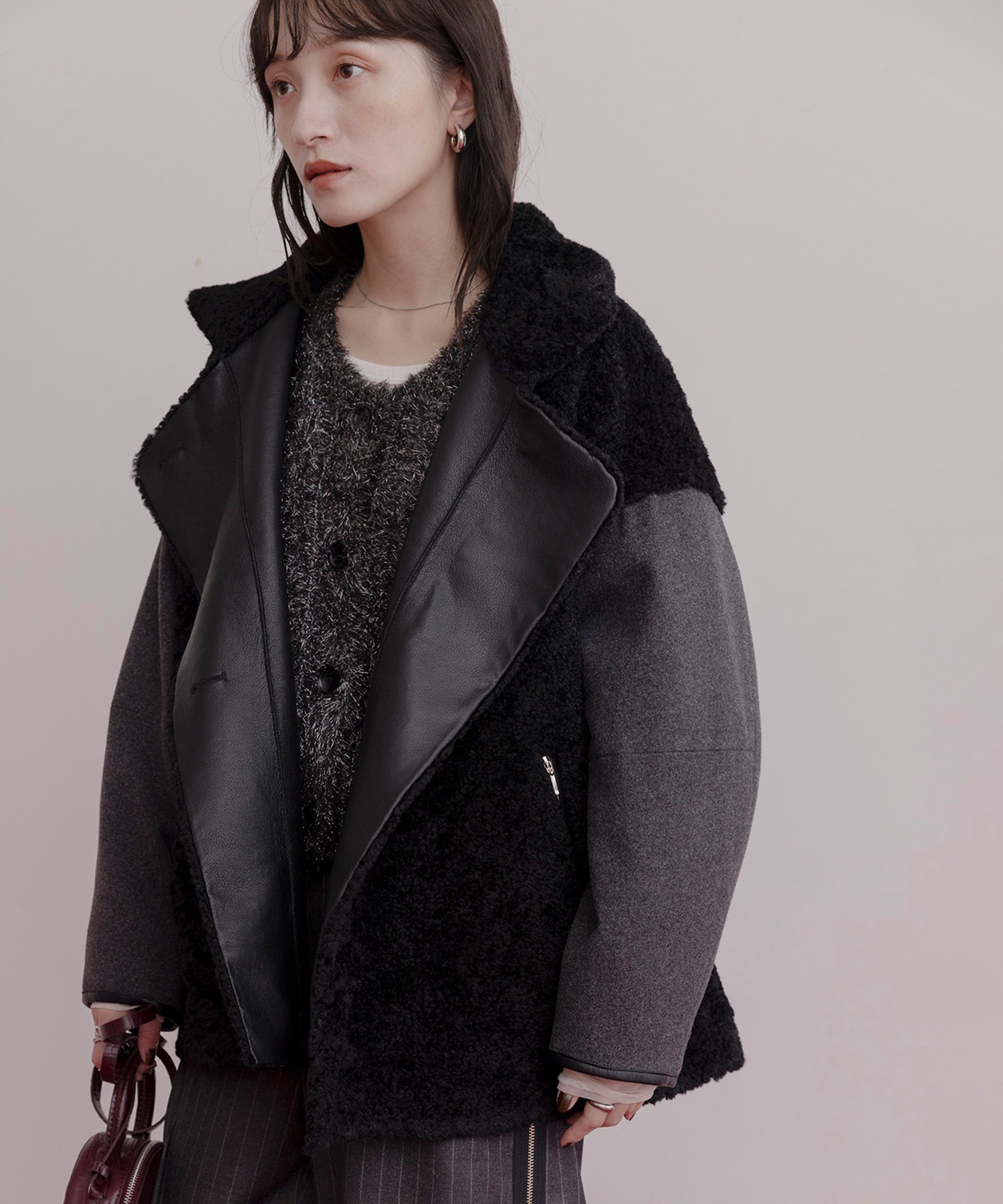 リバーシブル ムートン ハーフコート Eimee Law│Eimee Law & LHELBIE