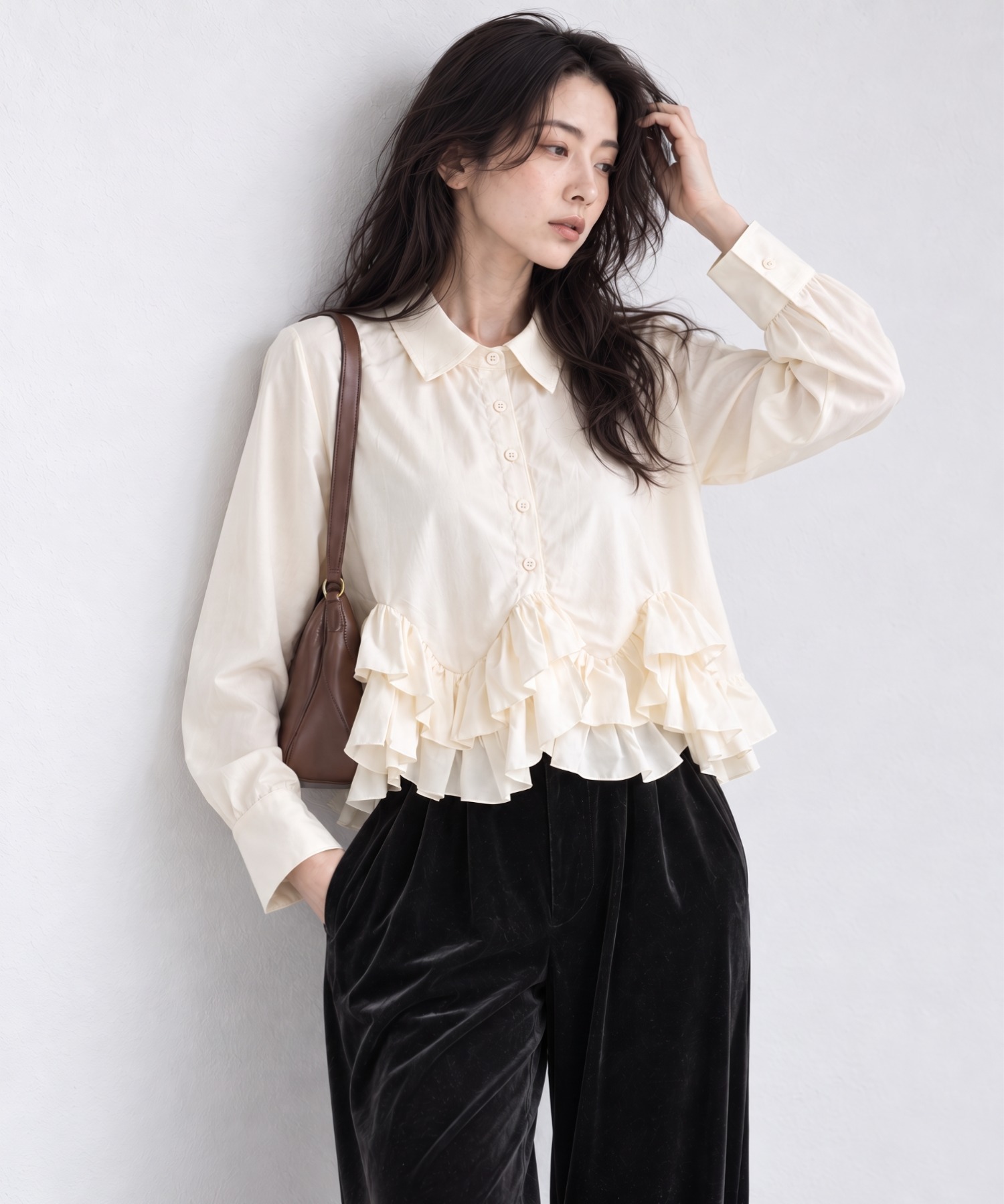 モデル身長：158cm
着用サイズ：FREE