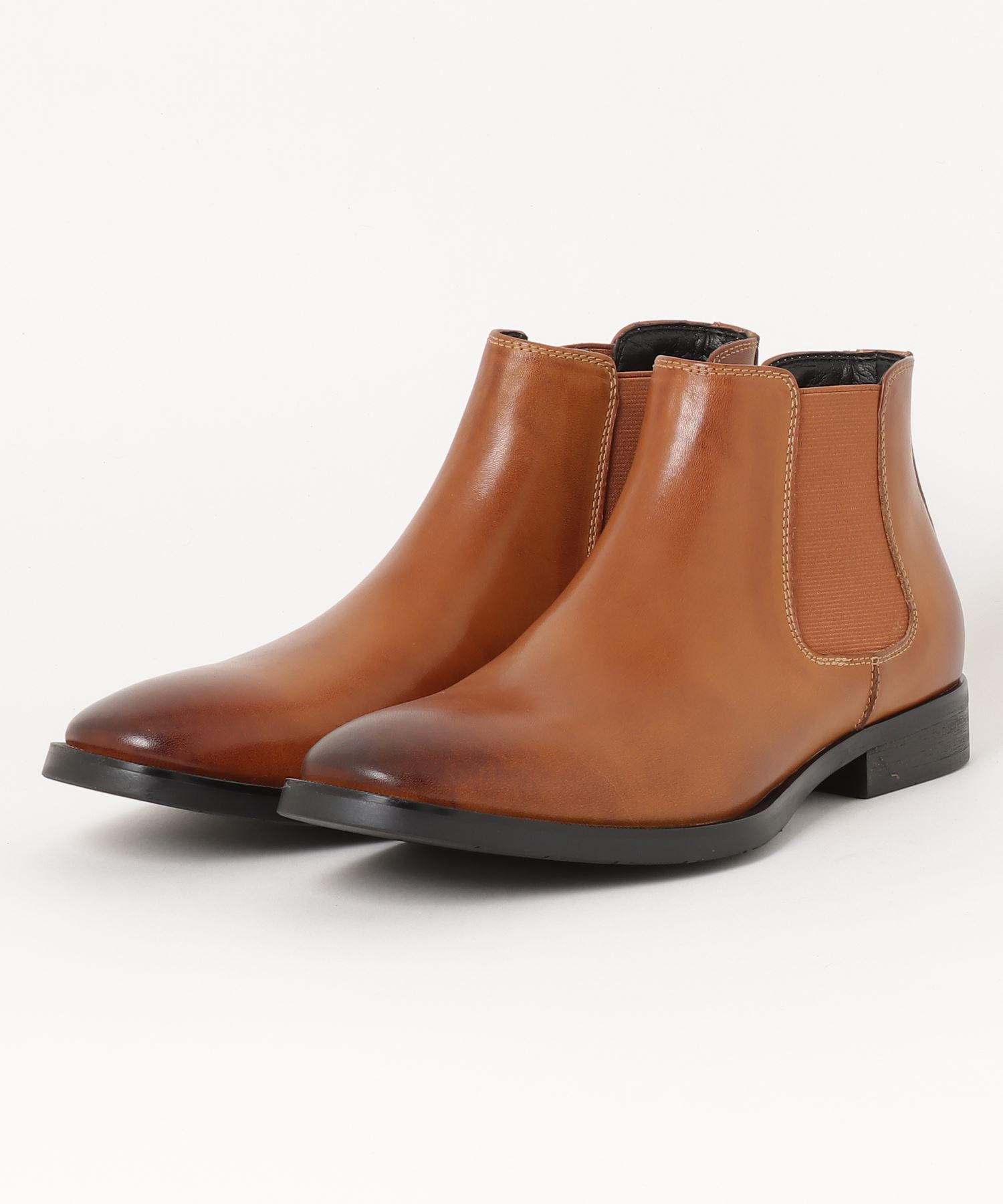 本革 サイドゴアショートブーツ