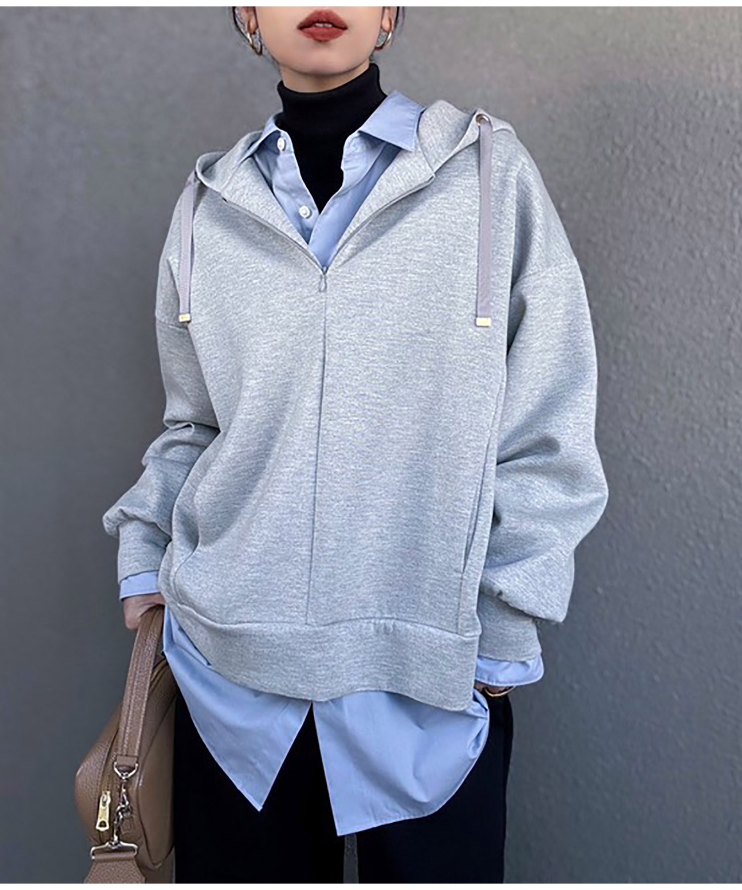 美品　フレームワーク　ダンボール　フーディ FRAMeWORK（フレームワーク）の「ダンボールフーディーワンピース◇（T