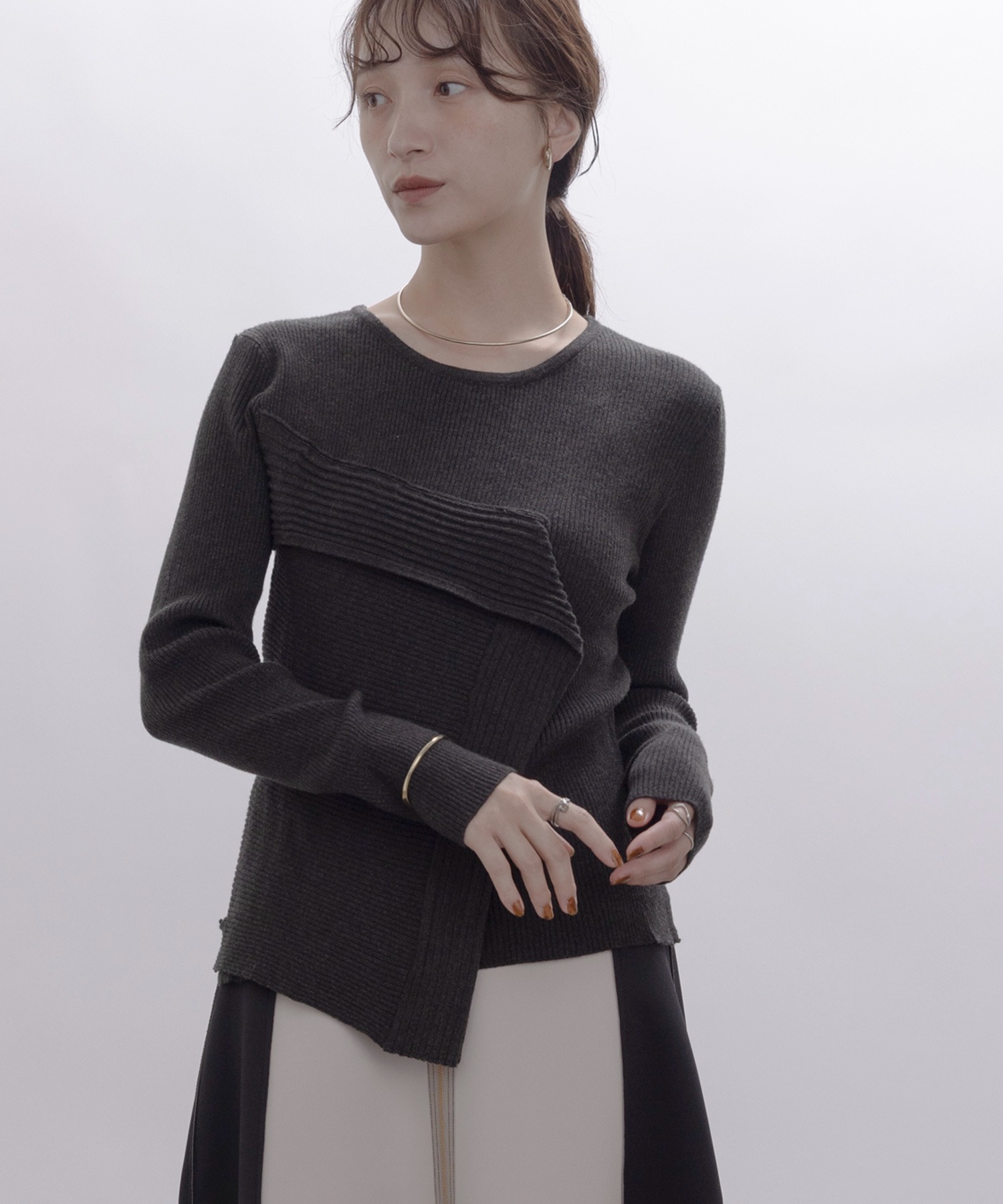 アシメビスチェデザインリブニット Eimee Law│Eimee Law