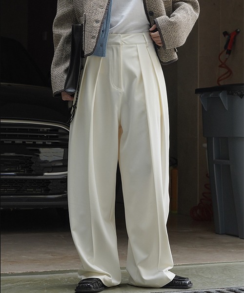 ダブルタック クリーンスラックス chw23s042-ファッション通販サイト