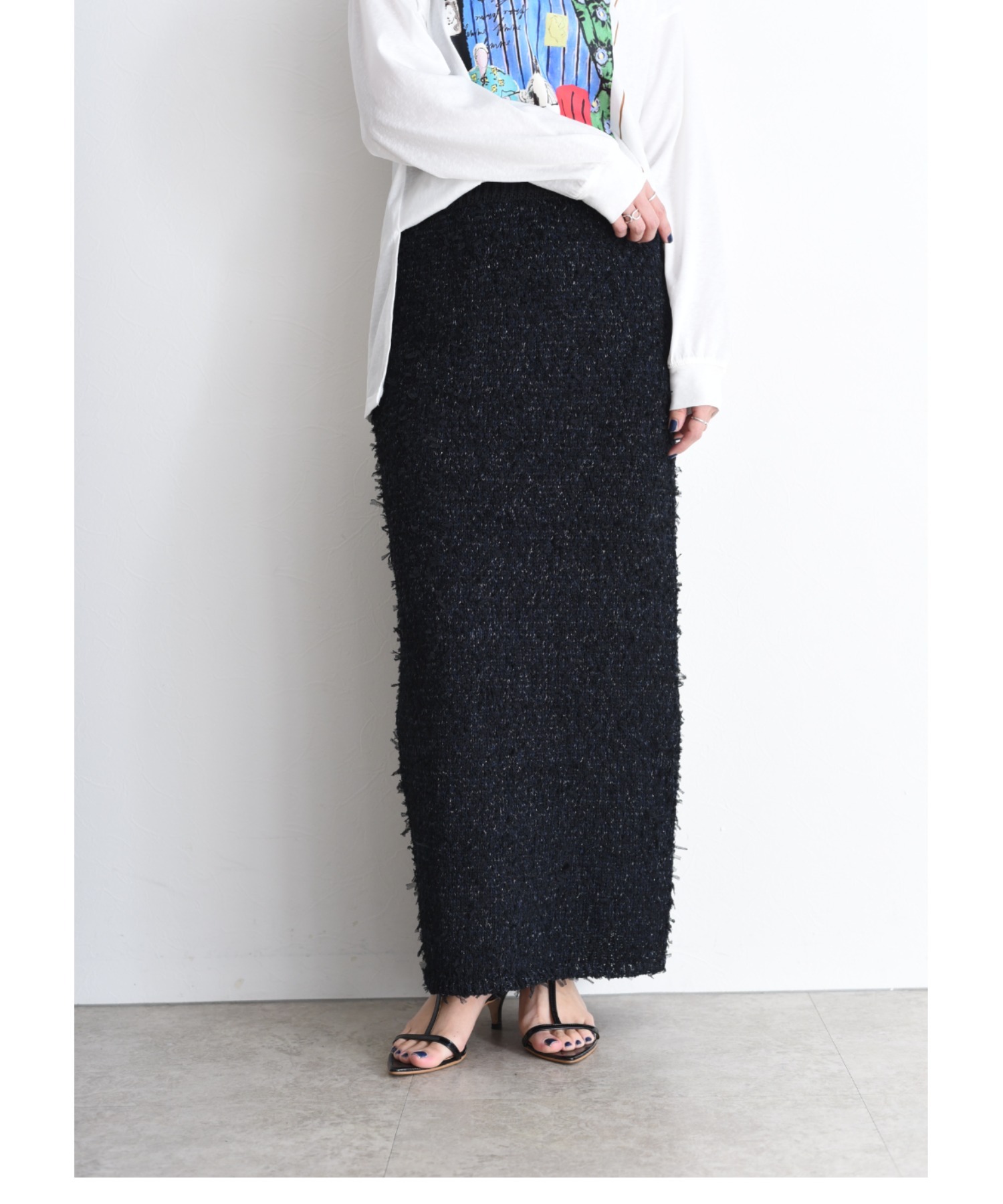 エムミーエメ　ラメスカート　新品タグ付き M me eme／【sale】High waist lame tweed skirt (eme10283