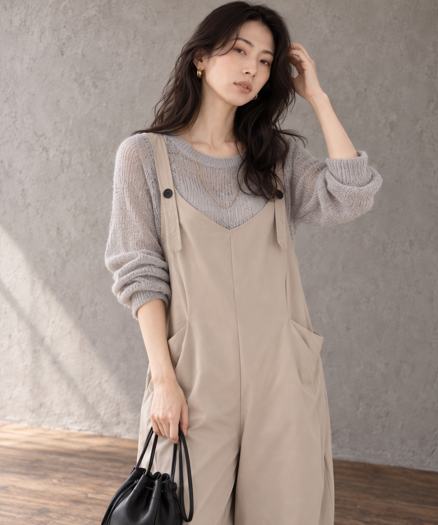 モデル身長：158cm
着用サイズ：FREE