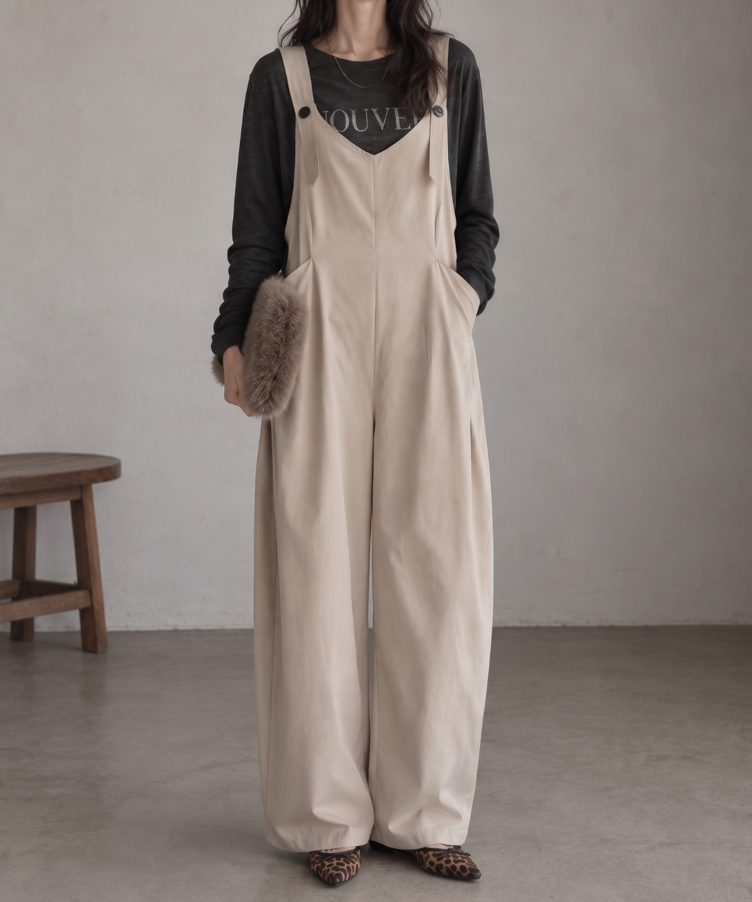 モデル身長：158cm
着用サイズ：FREE