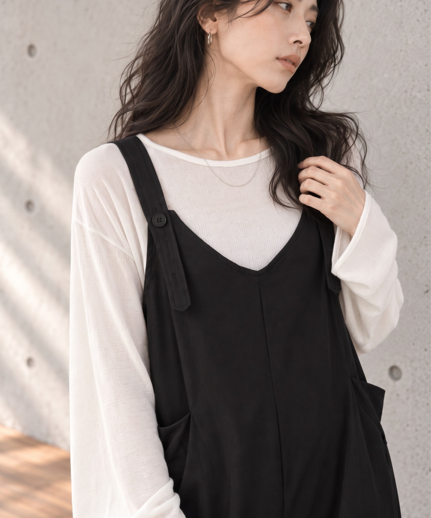 モデル身長：158cm
着用サイズ：FREE