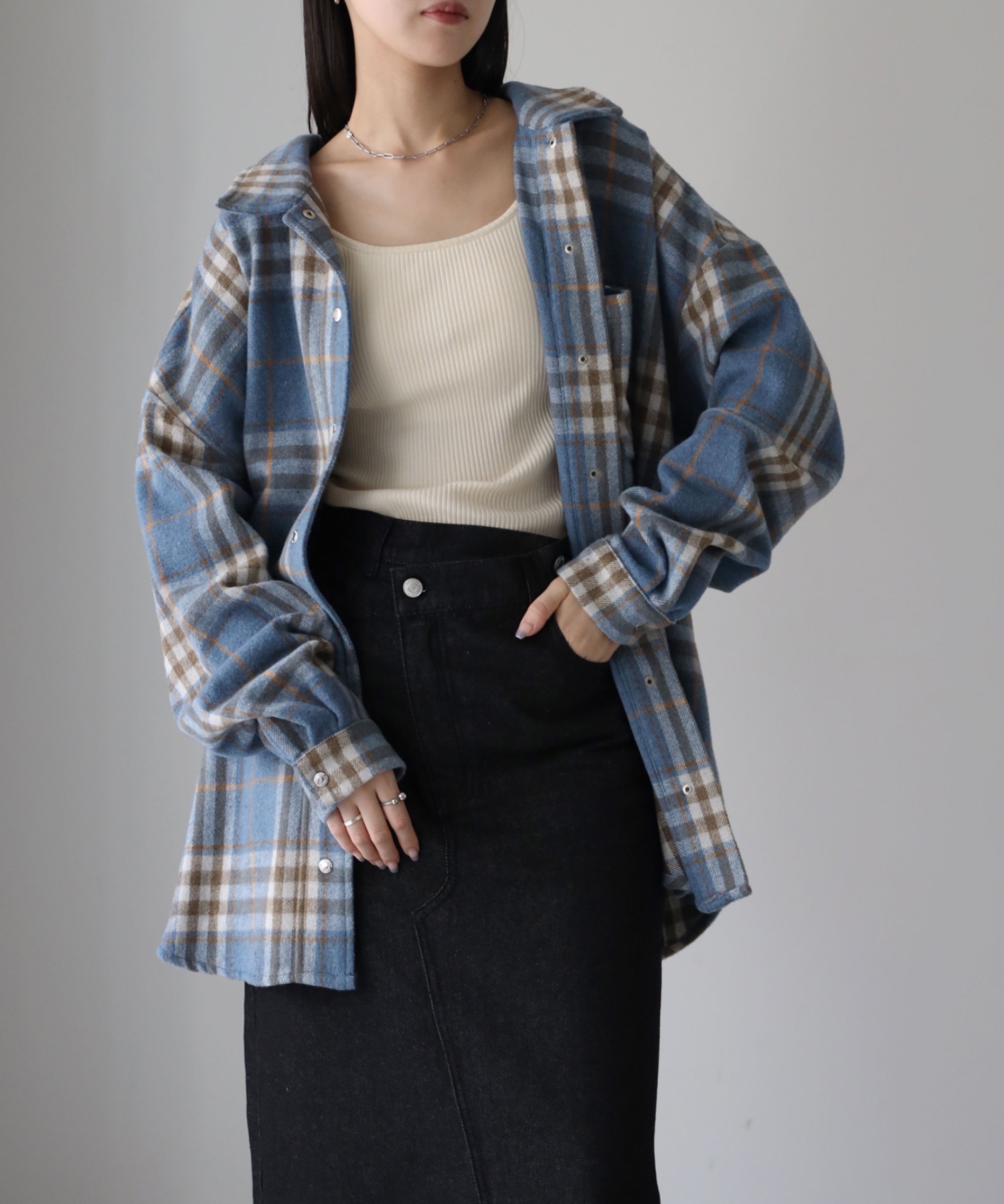 model：164cm. 着用サイズ：FREE