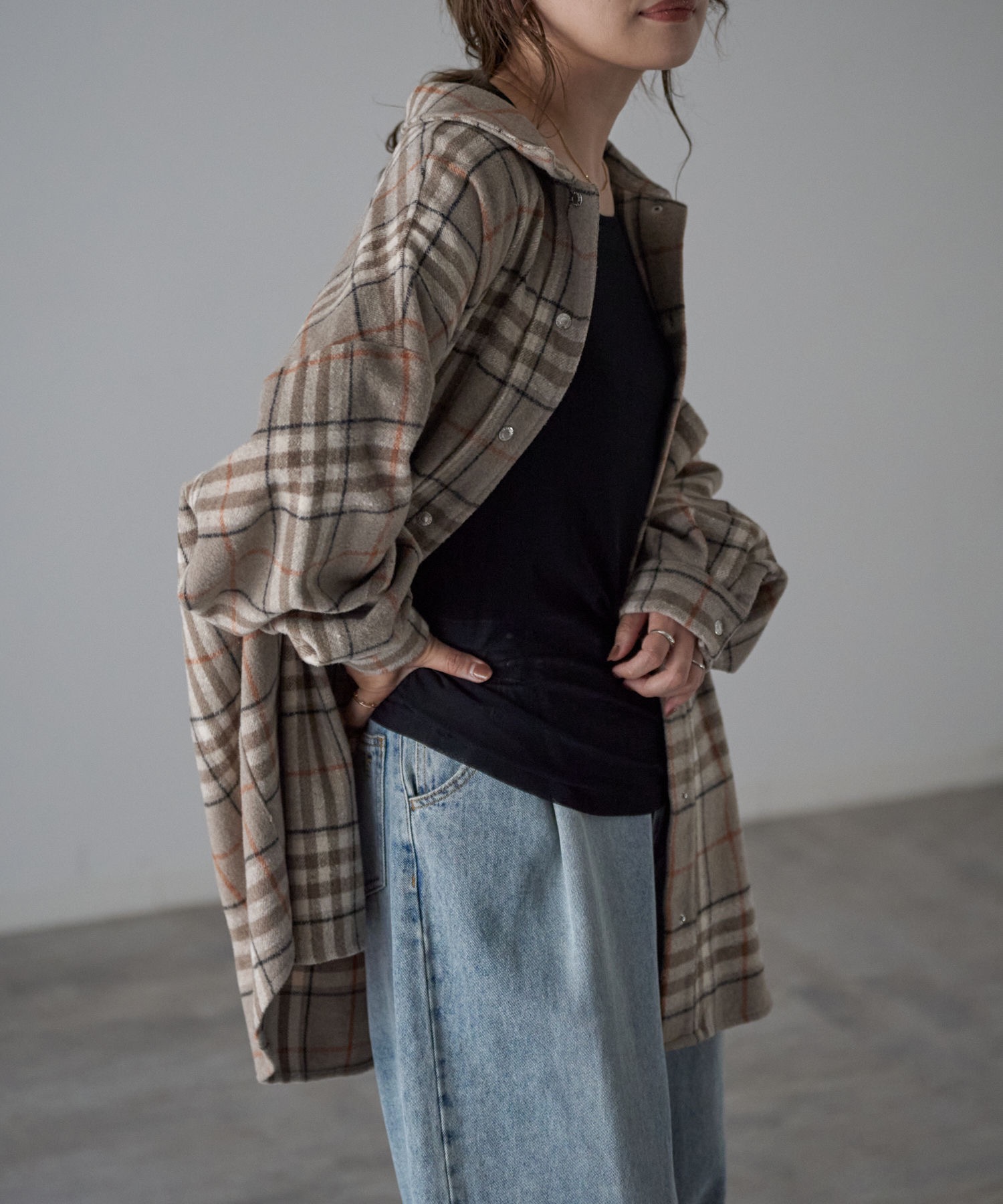 model：163cm. 着用サイズ：FREE