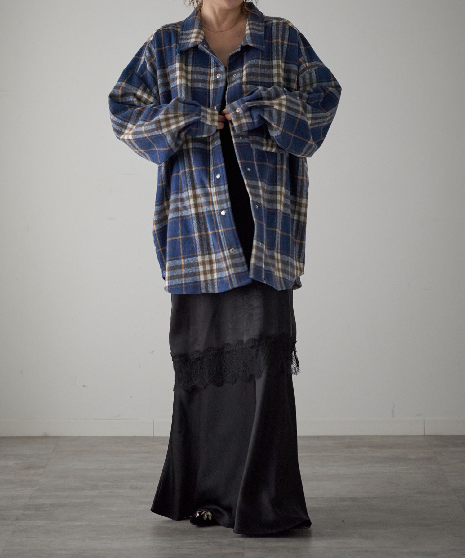 model：163cm. 着用サイズ：FREE
