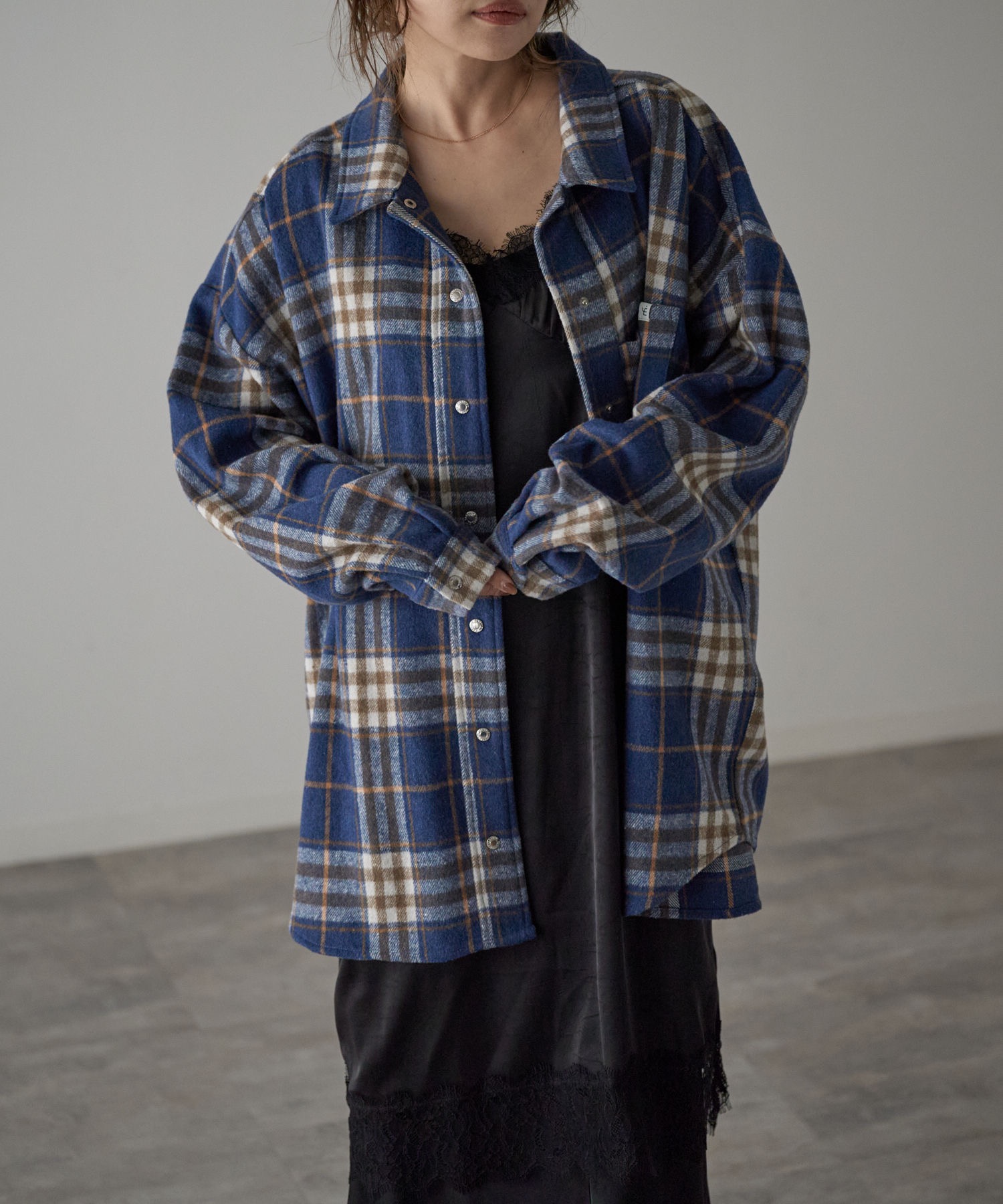 model：163cm. 着用サイズ：FREE