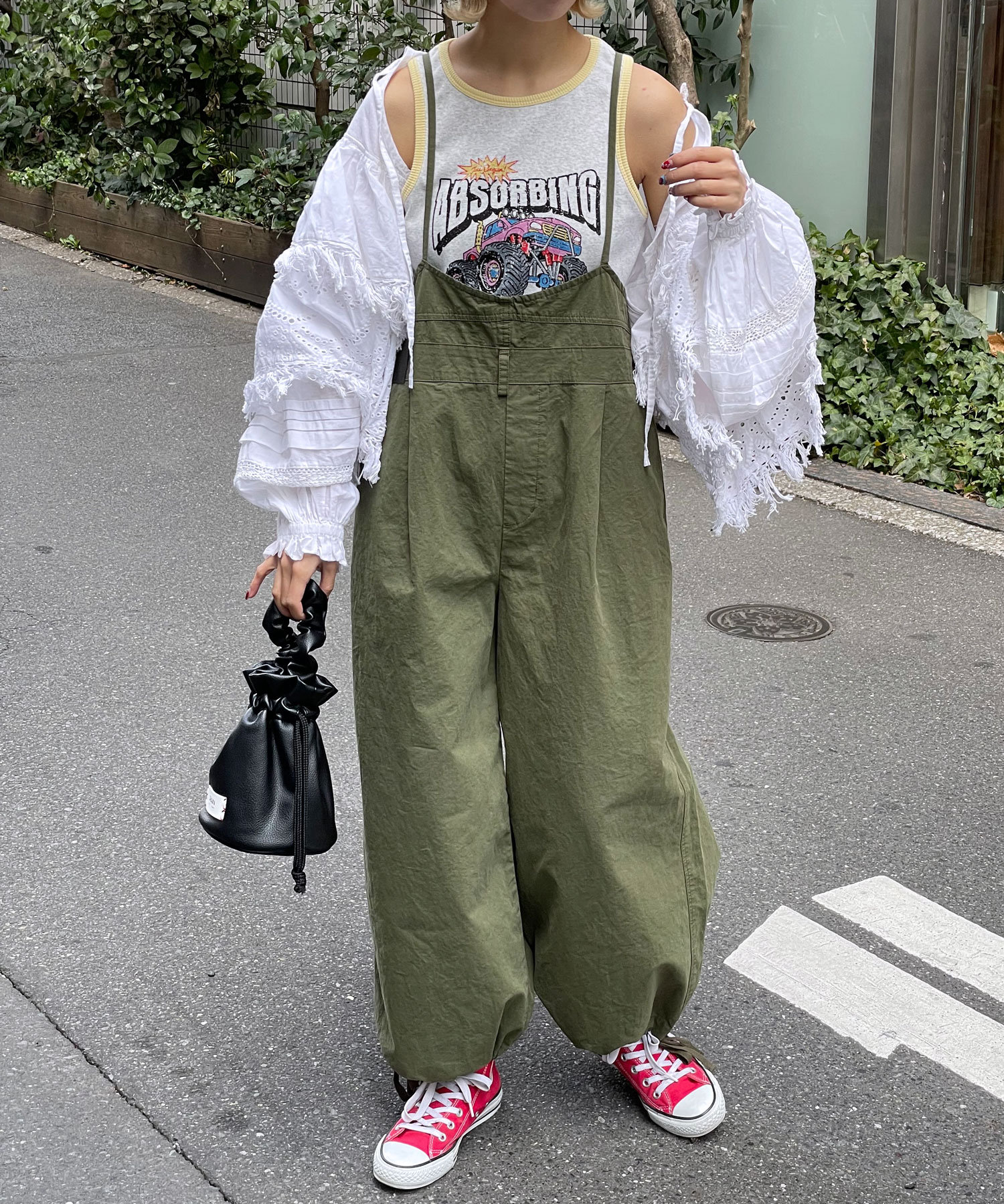 【UNESS/ユーネス】リメイク風ミリタリーキャミサロペット UNESS/ユーネス】リメイク風ミリタリーキャミサロペット