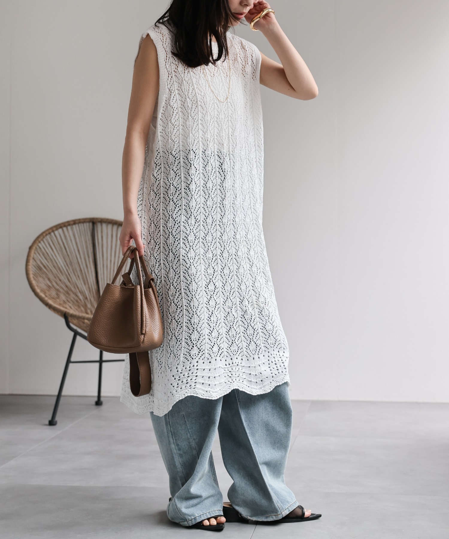 model：156cm 着用サイズ：FREE