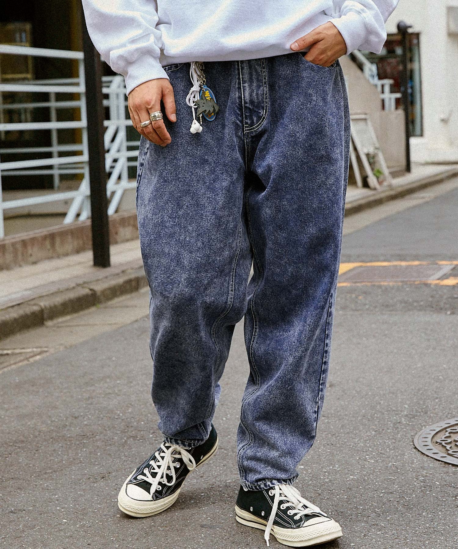 モノマート ワイドテーパードバルーンデニムパンツ(10oz DENIM) - デニム