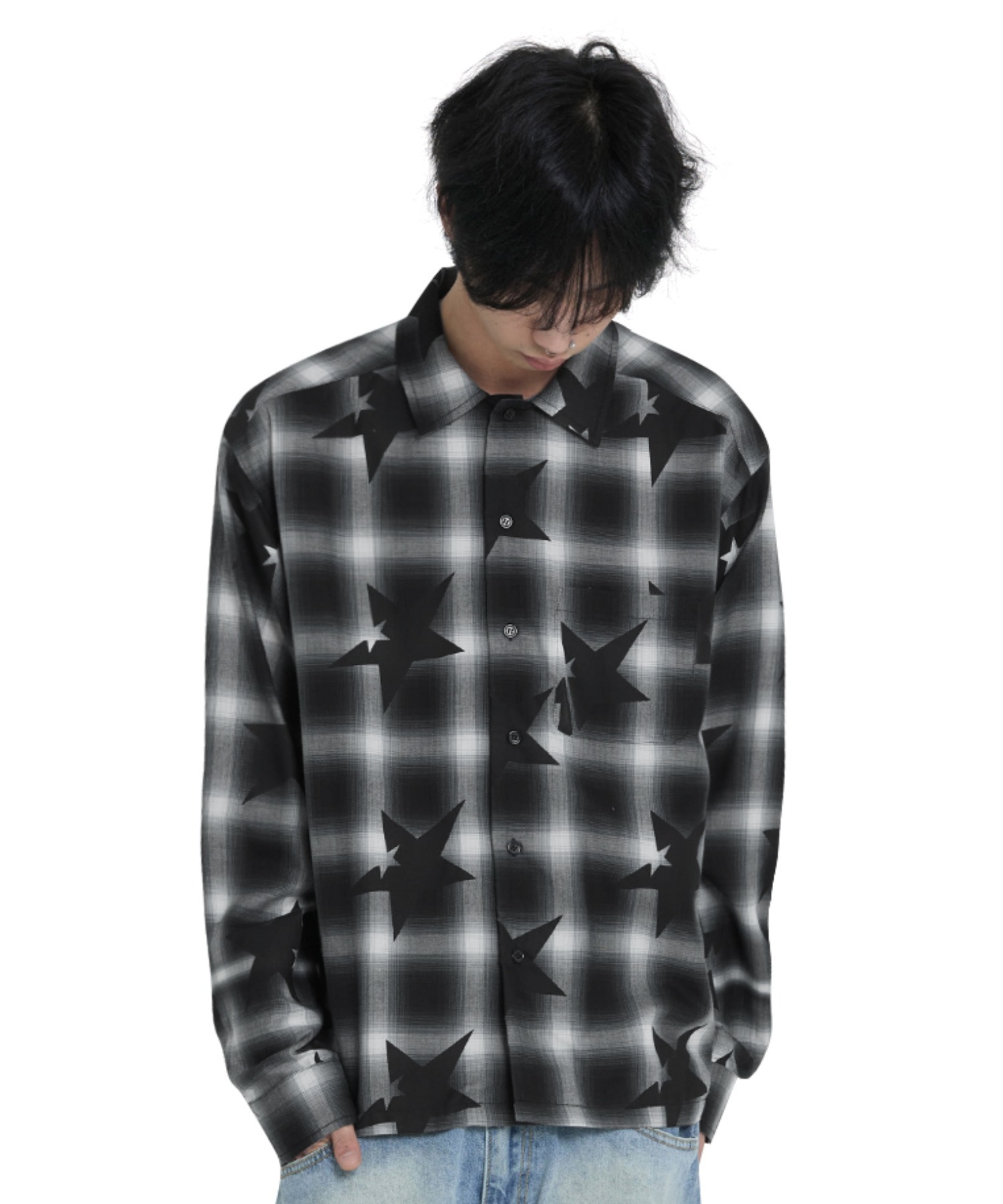OY/オーワイ』STAR OMBRE CHECK CROPPED SHIRT /チェックシャツ OY│A OY/オーワイ』STAR OMBRE CHECK CROPPED SHIRT /チェックシャツ OY│A