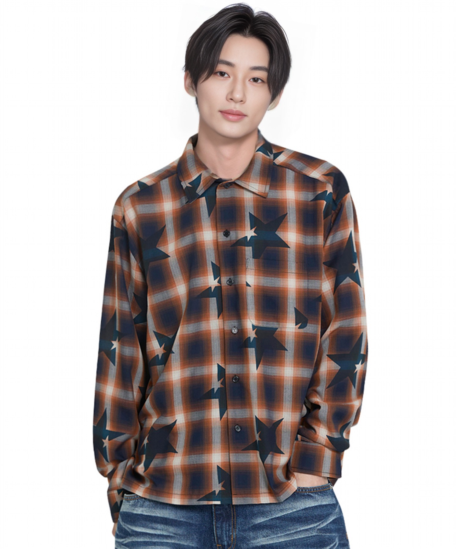 OY/オーワイ』STAR OMBRE CHECK CROPPED SHIRT /チェックシャツ OY│A OY/オーワイ』STAR OMBRE CHECK CROPPED SHIRT /チェックシャツ OY│A