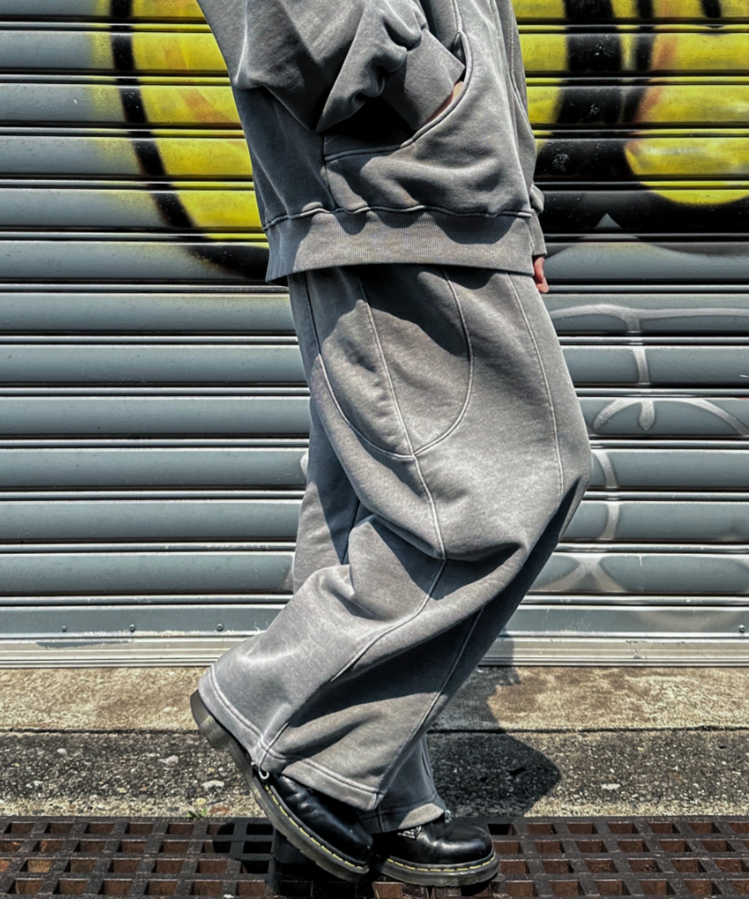 A'GEM/9 × .kom 『A'gem/エージェム』 切り替えスウェットパンツ A'gem