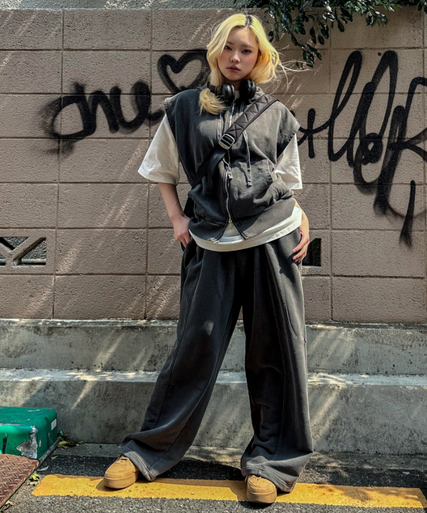 A'GEM/9 × .kom 『A'gem/エージェム』 切り替えスウェットパンツ A'gem