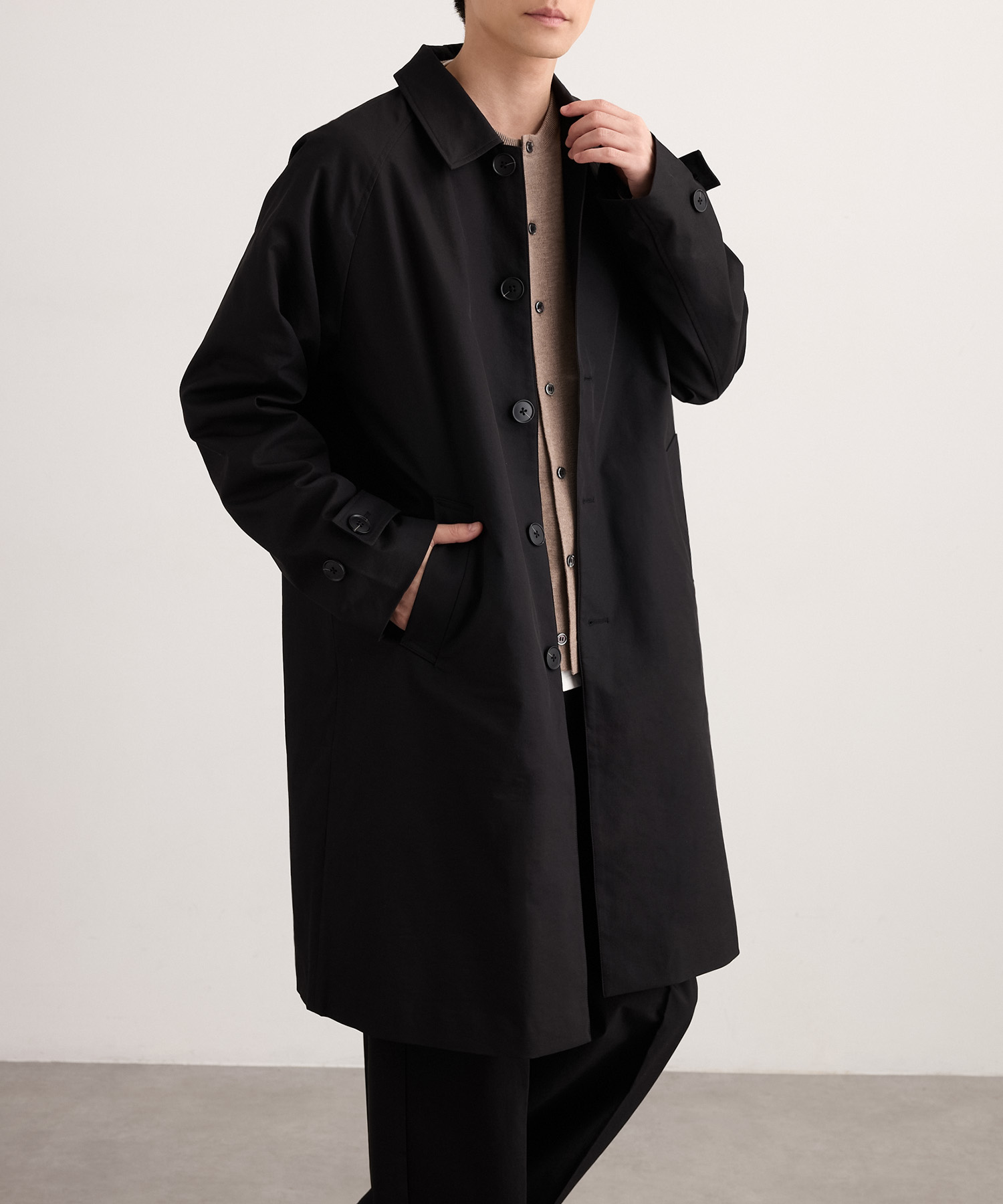 リラックスフィットステンカラーコート 中古・古着通販】LACOSTE 
