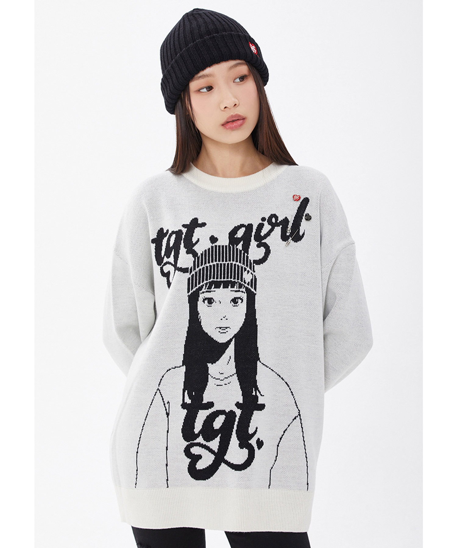 A'GEM/9 × .kom『TARGETTO/ターゲット』TGT GIRL KNIT/ブランドロゴ