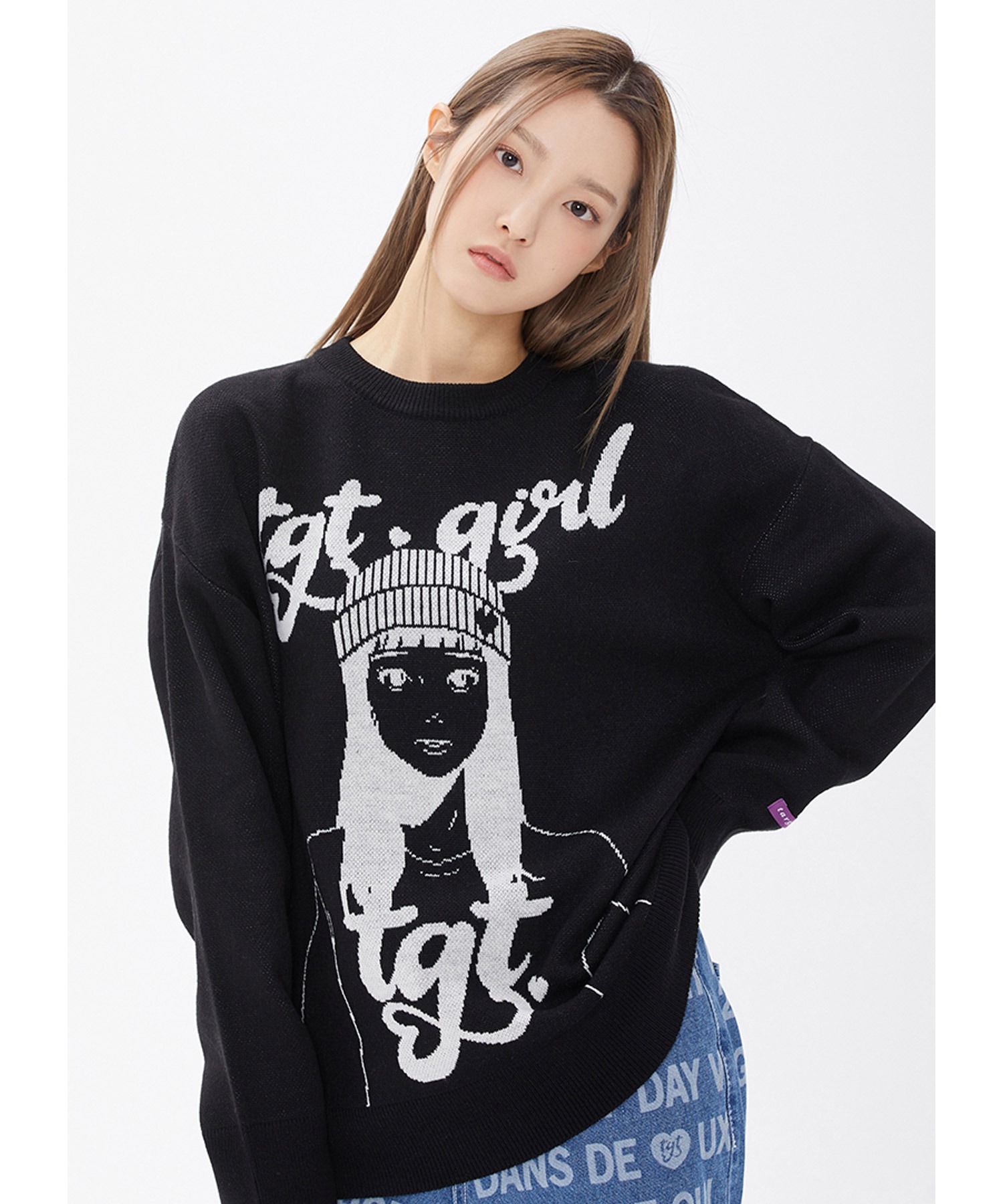 A'GEM/9 × .kom『TARGETTO/ターゲット』TGT GIRL KNIT/ブランドロゴ