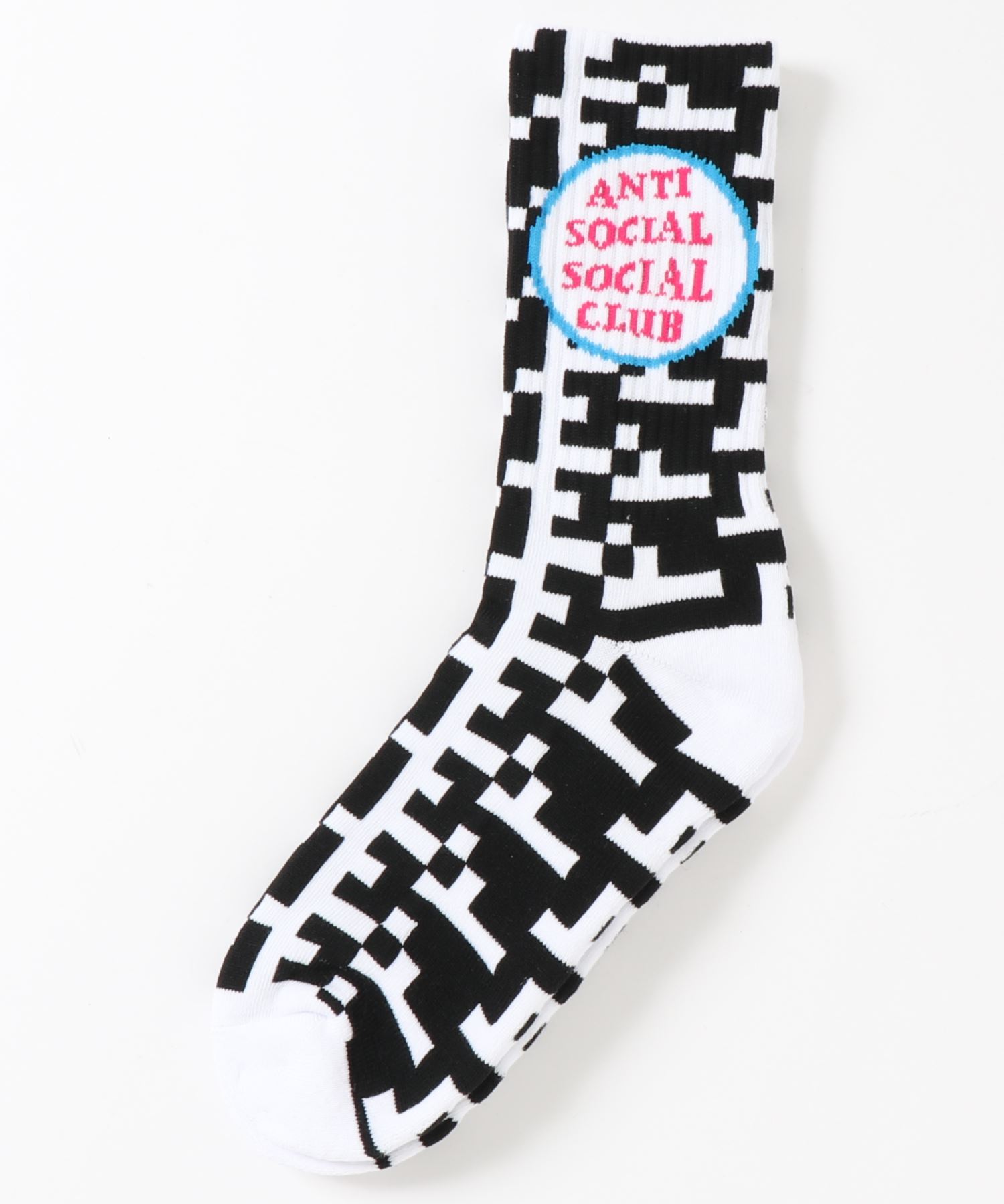 ANTI SOCIAL ランキングTOP10 CLUBAntiSocialSocialClub アンチソーシャルソーシャルクラブ SSTATIC WHITE BLACK SOCKS 靴下 ロゴソックス 超美品の