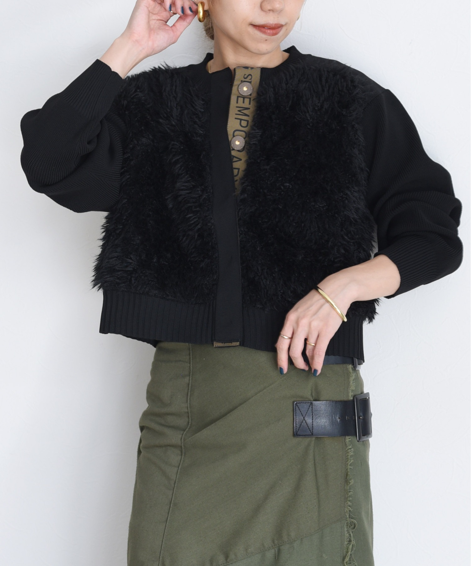 ファードッキングロゴテープニットカーデ Eimee Law│Eimee Law