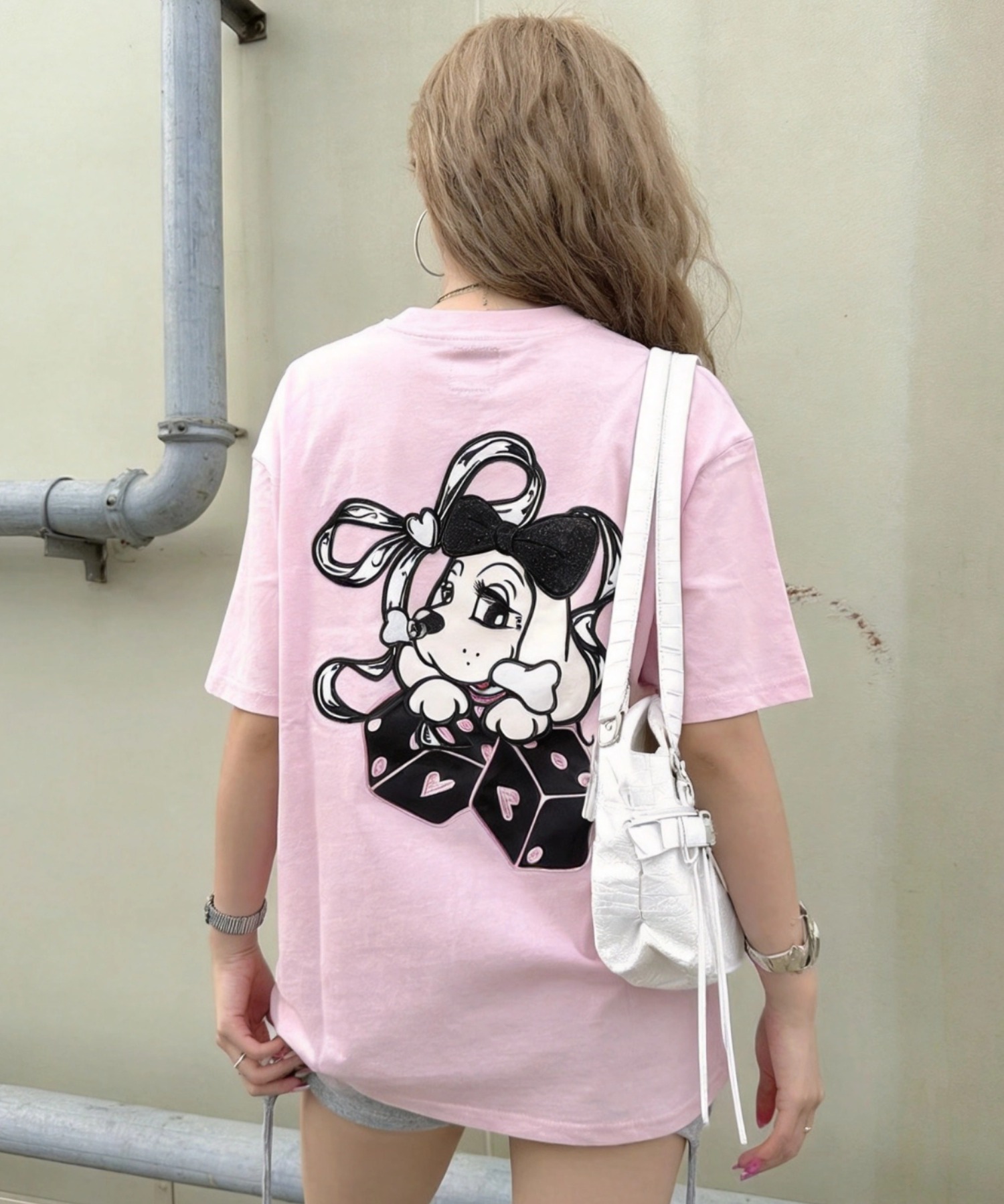 A＇GEM/9 × .kom ガルフィー リボンダイス♥半袖pink最安値♥ A'GEM/9 × .kom 限定『GALFY/ガルフィー』 リボンダイス Tシャツ