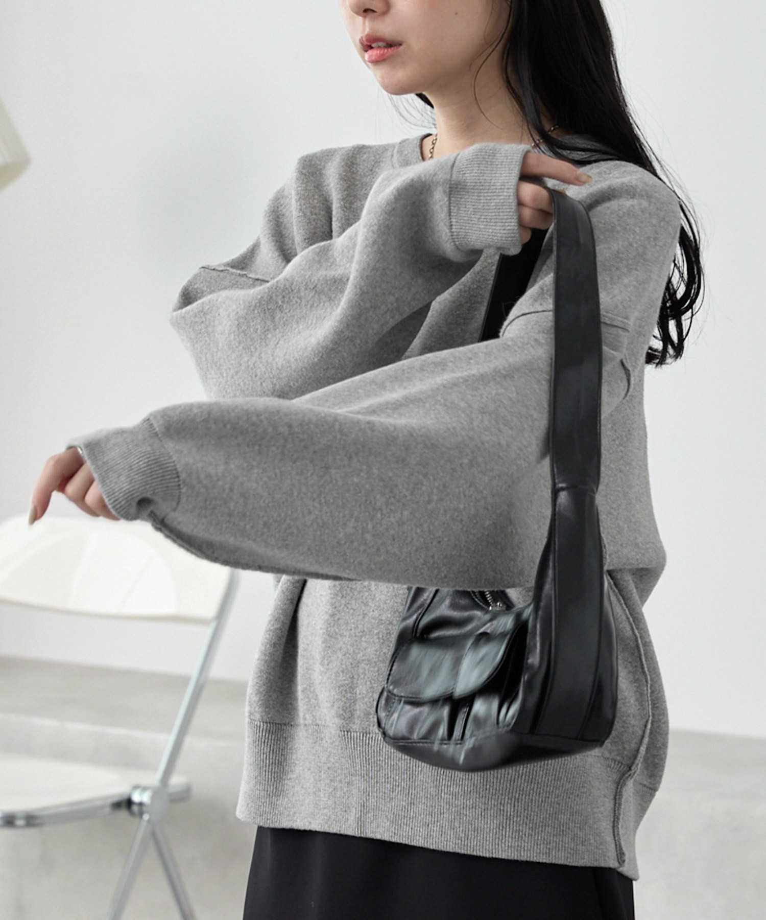 ウォッシャブル>スウェットライクビッグニット MONO-MART│MONO-MART