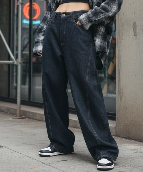 A'GEM/9 × .kom 『A'gem/エージェム』Super Wide Denim Pants/スーパー