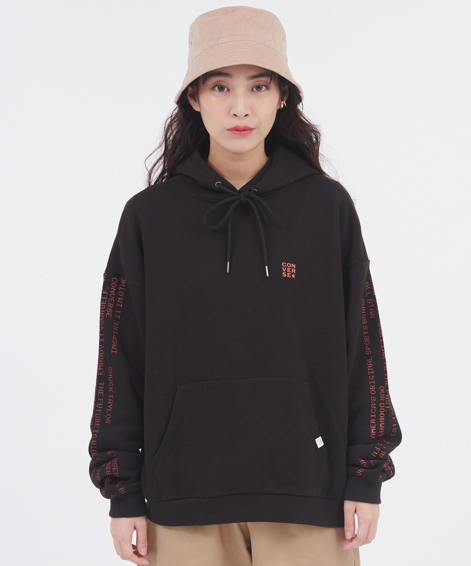 【専用出品】 CONVERSE/コンバース 裏毛サイドロゴデザインルーズパーカー