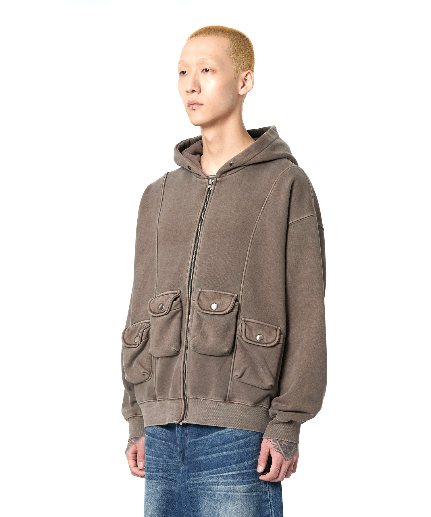 OY/オーワイ』PIGMENT 4 POCKET HOODIE ZIP UP/ピグメント ジップ