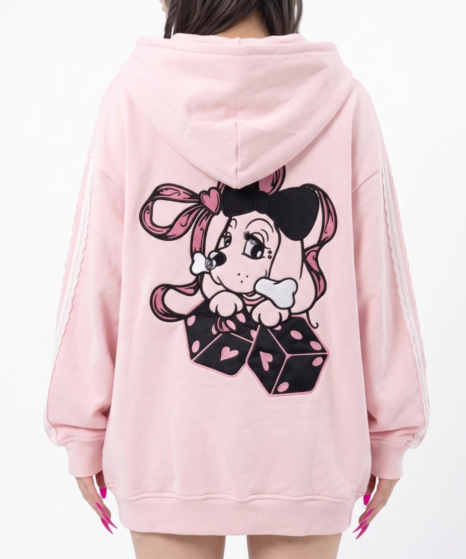美*。様 A＇GEM/9 × .kom ガルフィー リボンダイス A'GEM/9 × .kom『GALFY/ガルフィー』RIBBON DICE HOODIE /リボンダイス
