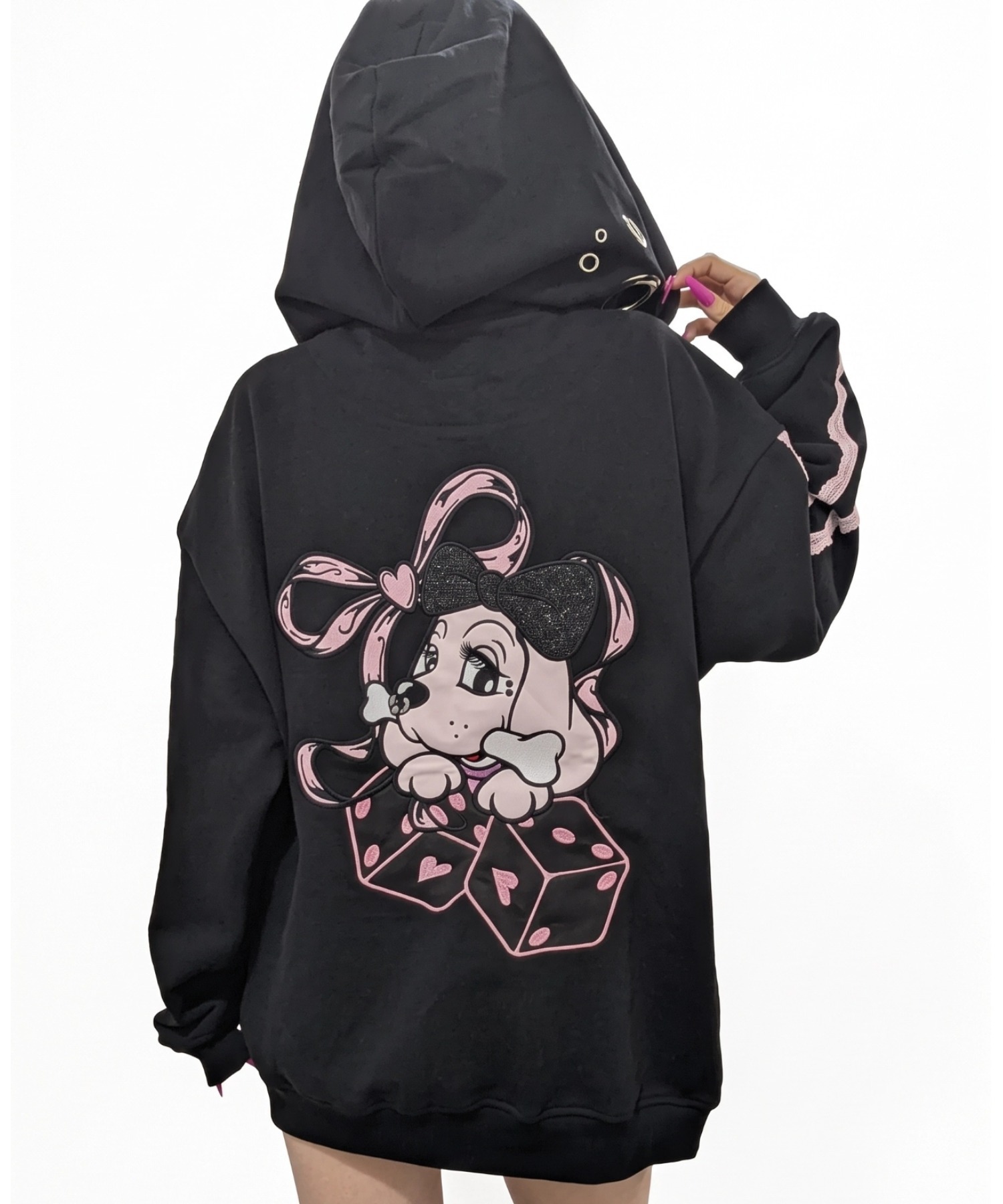 A'GEM/9 × .kom『GALFY/ガルフィー』RIBBON DICE HOODIE /リボンダイス