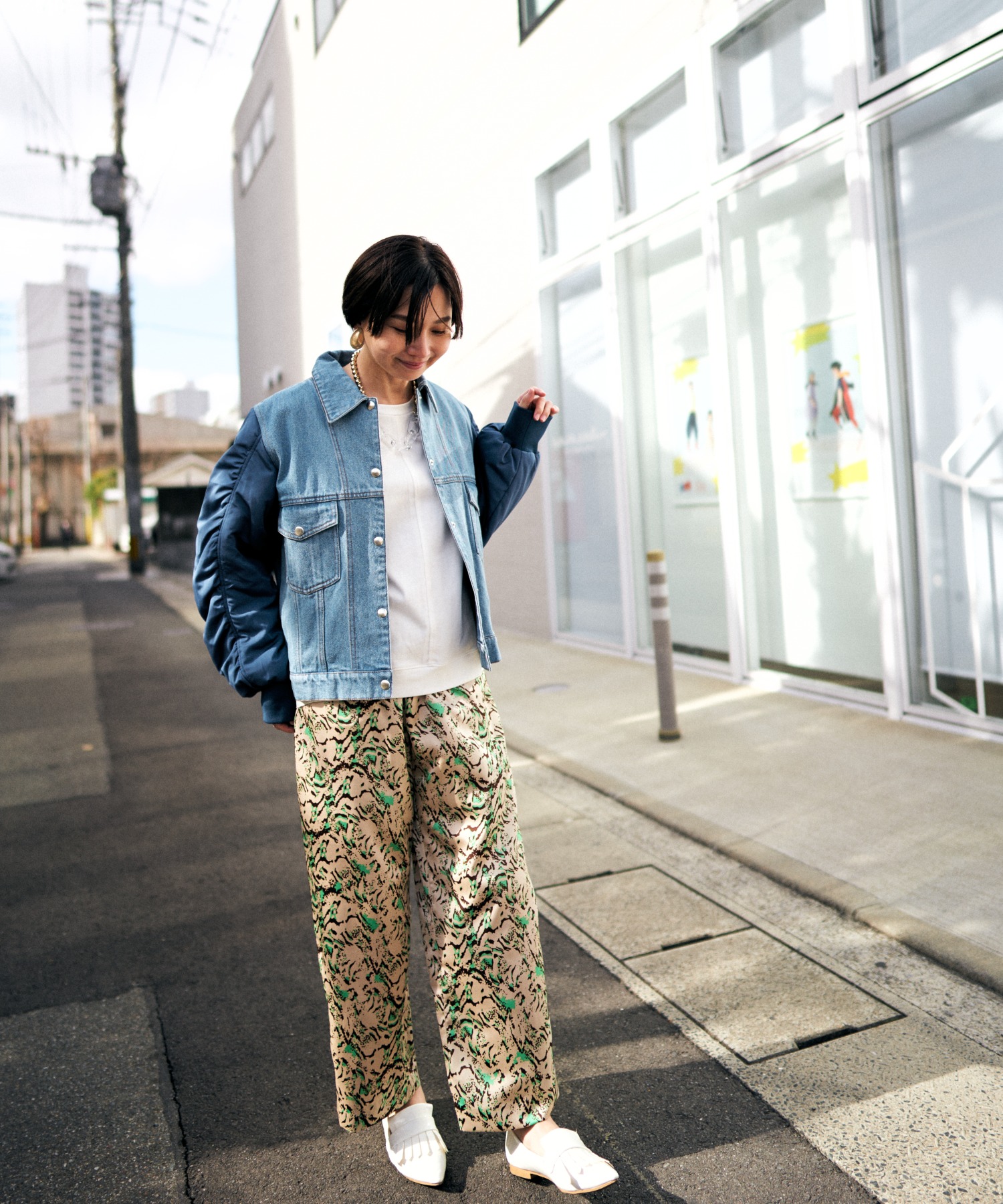 正規店 HERENCIAボリュームスリーブ 袖異素材 デニム ジャケット 正規店 HERENCIAボリュームスリーブ 袖異素材 デニム ジャケット